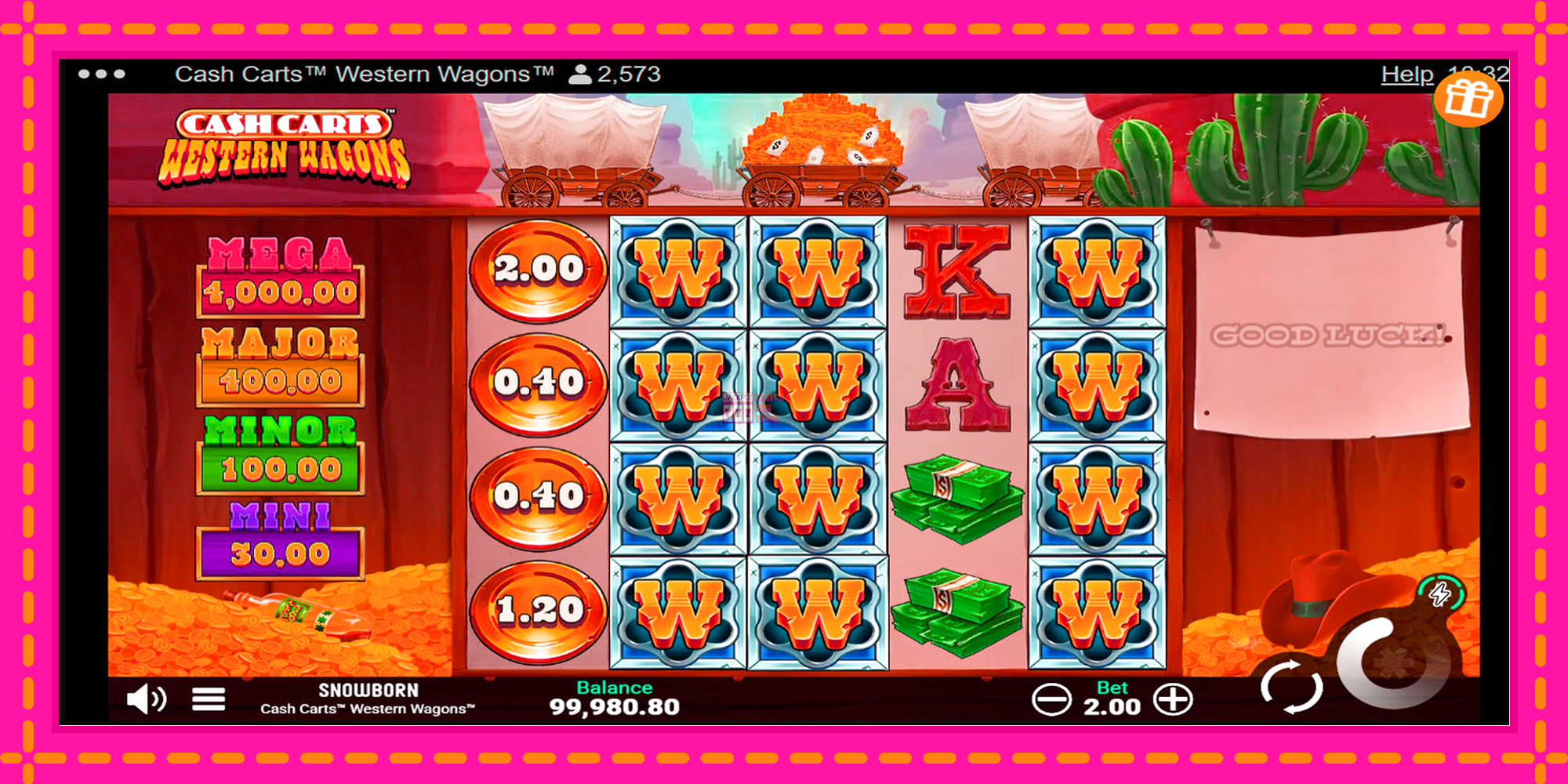 Slot machine Cash Carts Western Wagons gratuitamente, immagine 3