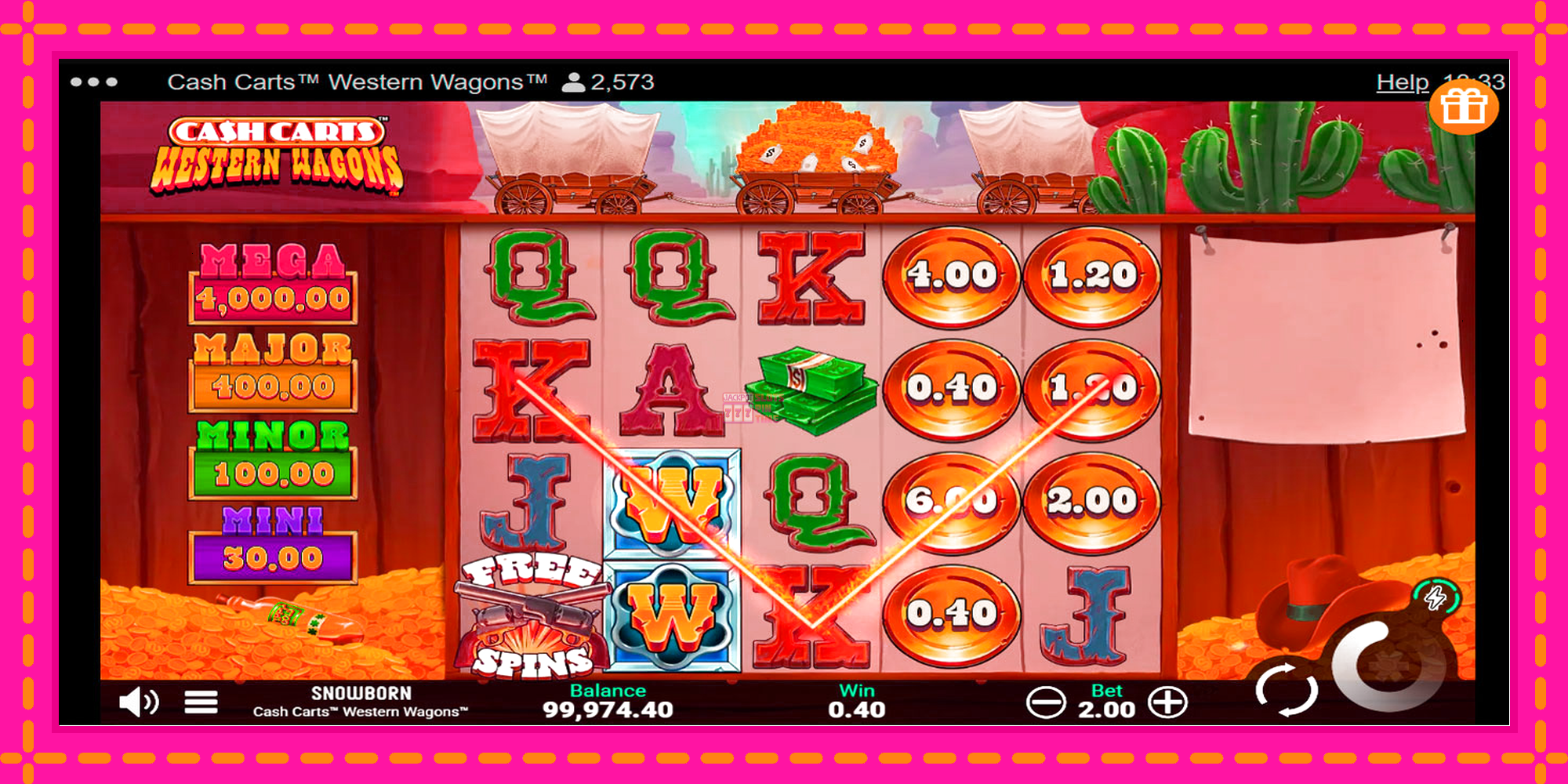 Slot machine Cash Carts Western Wagons gratuitamente, immagine 5