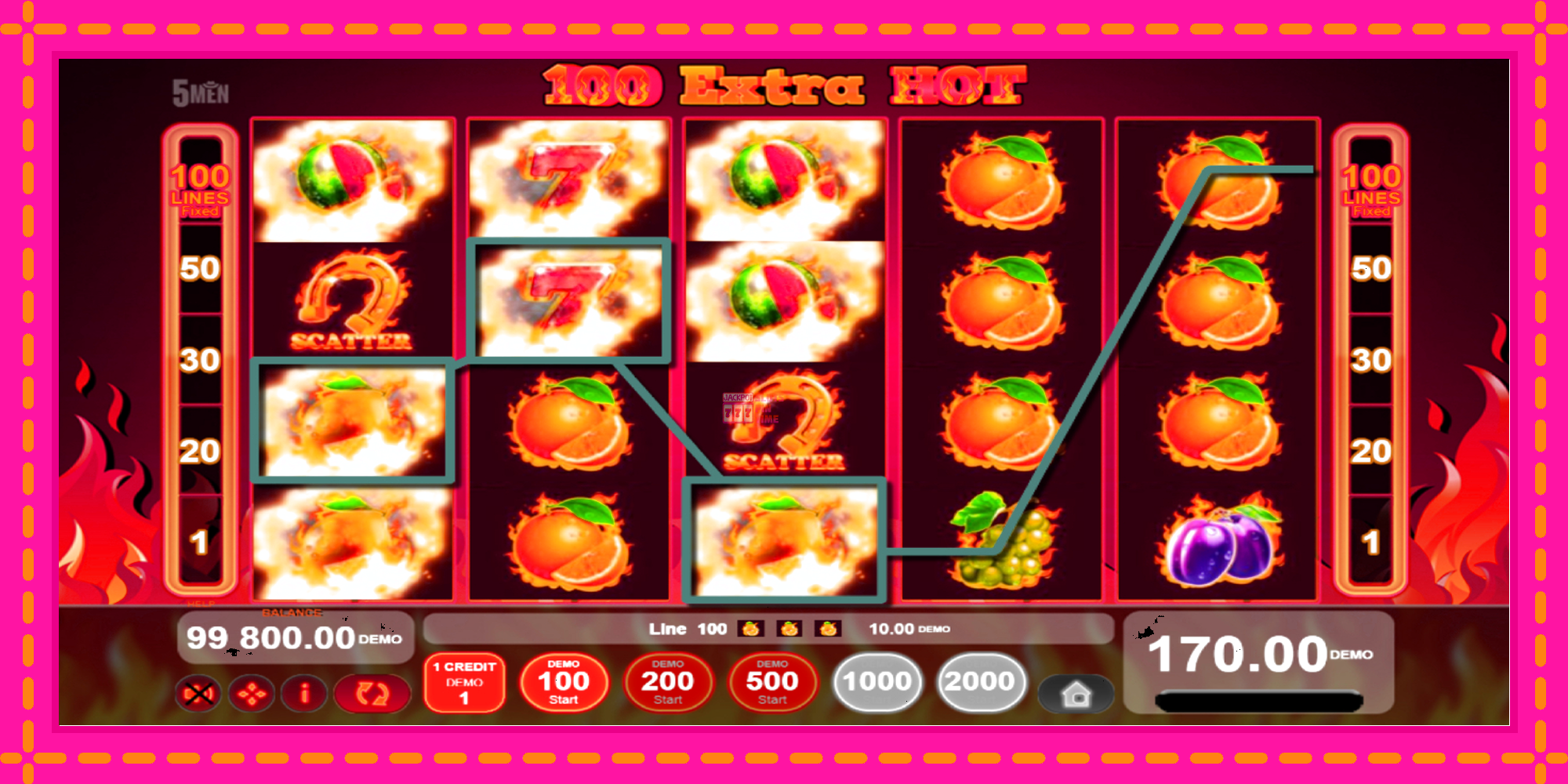 Slot machine 100 Extra Hot gratuitamente, immagine 2