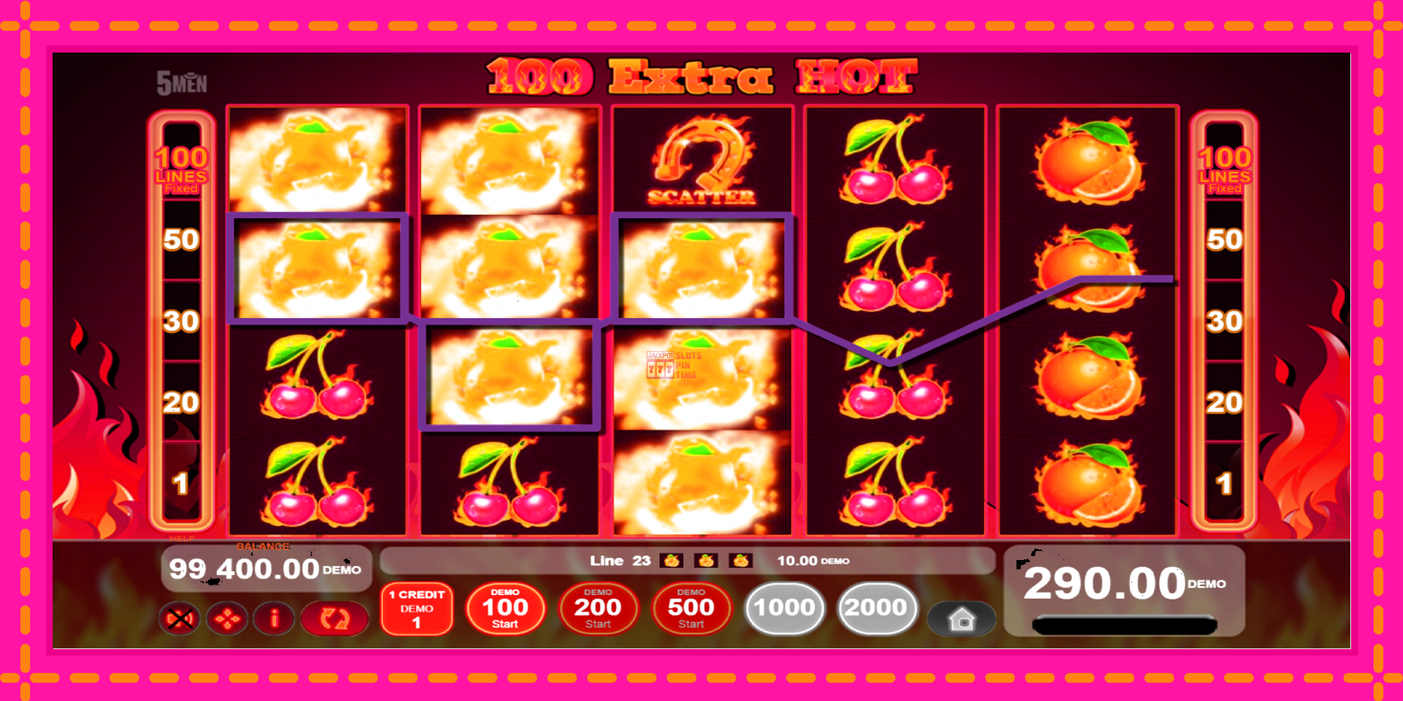 Slot machine 100 Extra Hot gratuitamente, immagine 4