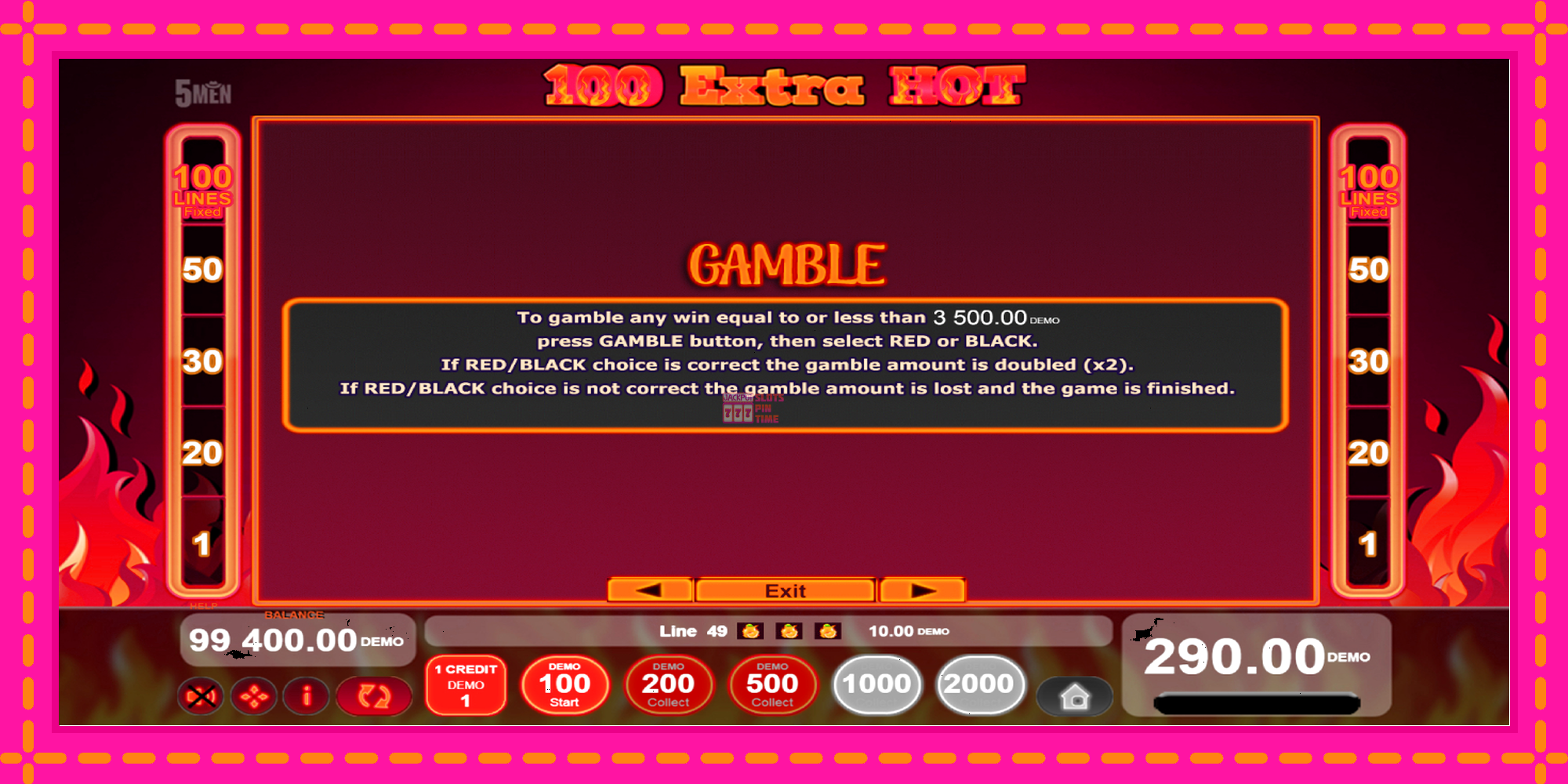 Slot machine 100 Extra Hot gratuitamente, immagine 6