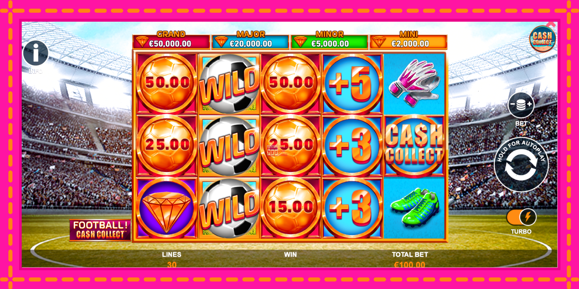 Slot machine Football Cash Collect PowerPlay Jackpot gratuitamente, immagine 2