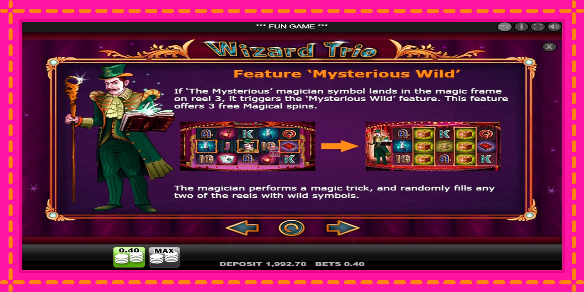 Slot machine Wizard Trio gratuitamente, immagine 6