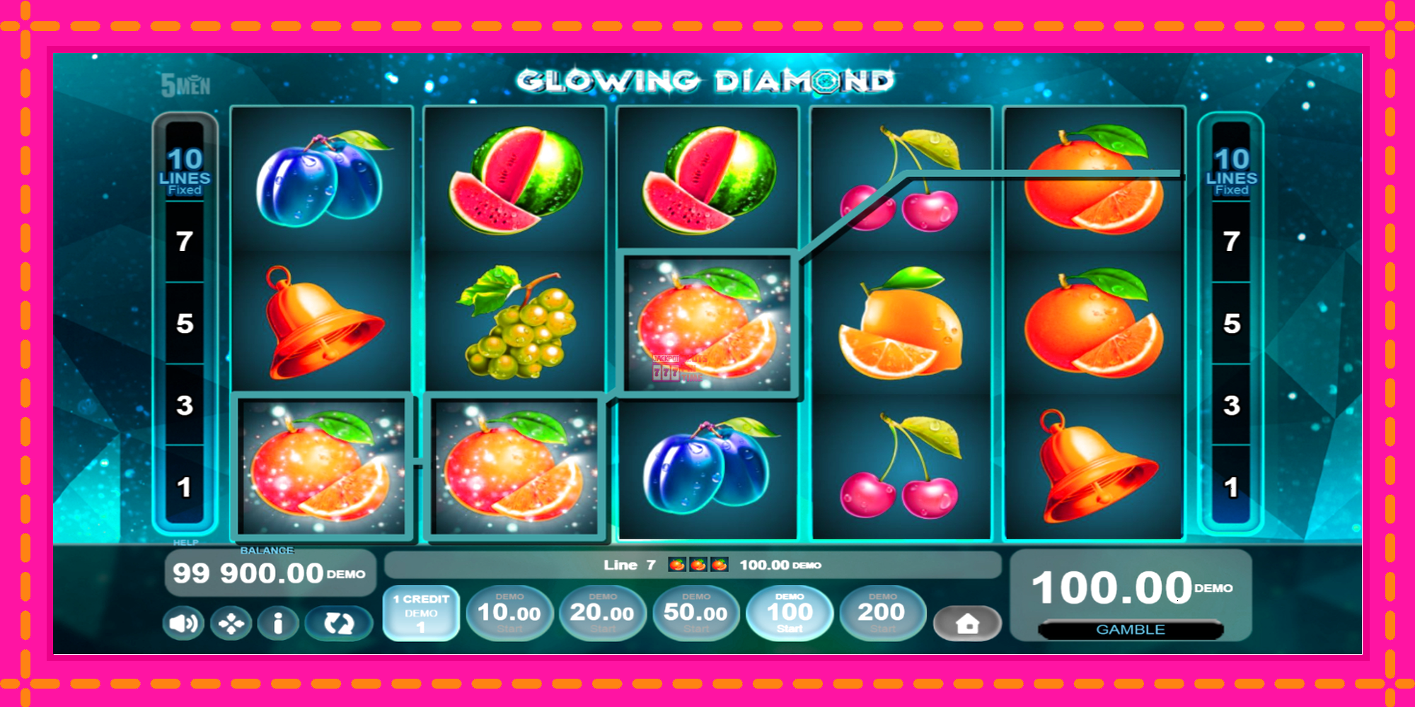 Slot machine Glowing Diamond gratuitamente, immagine 2