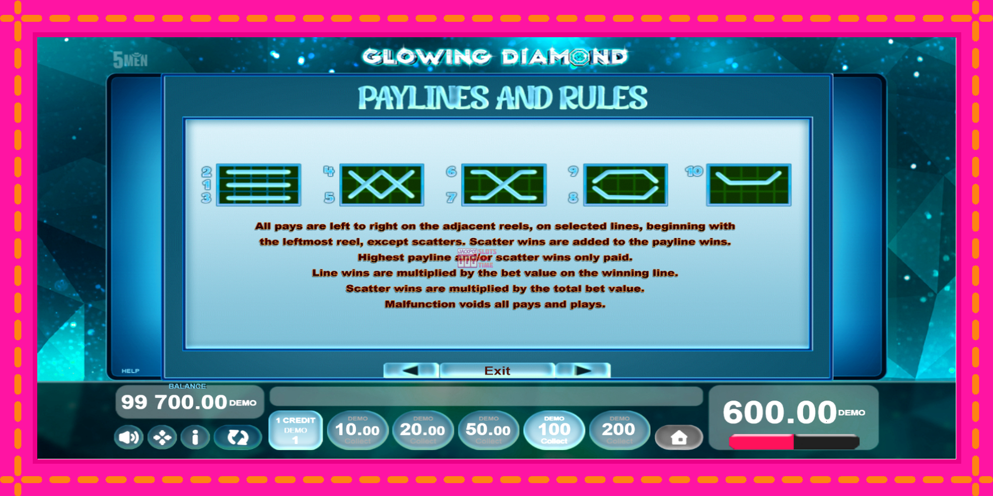 Slot machine Glowing Diamond gratuitamente, immagine 7