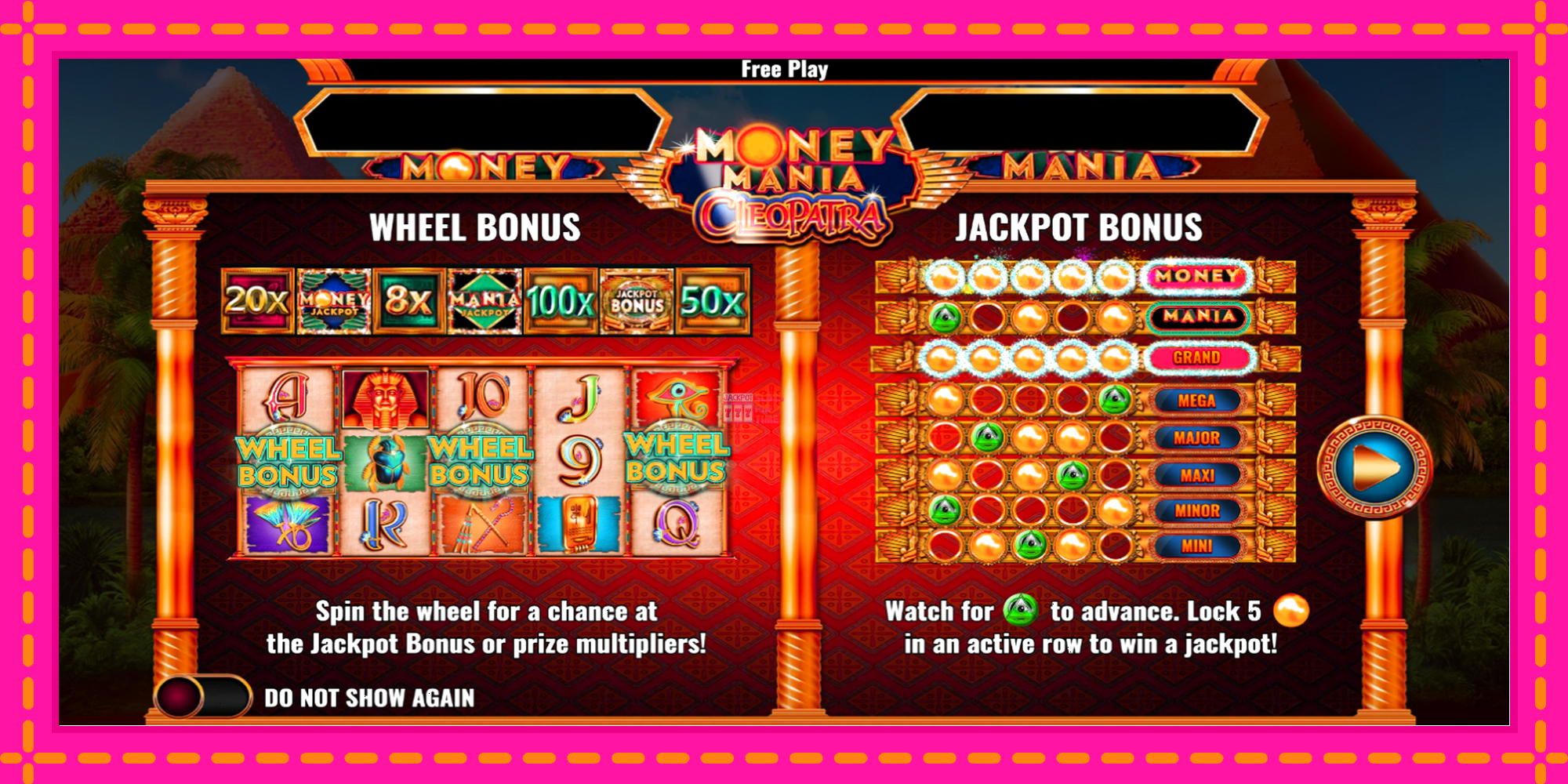 Slot machine Money Mania Cleopatra gratuitamente, immagine 1