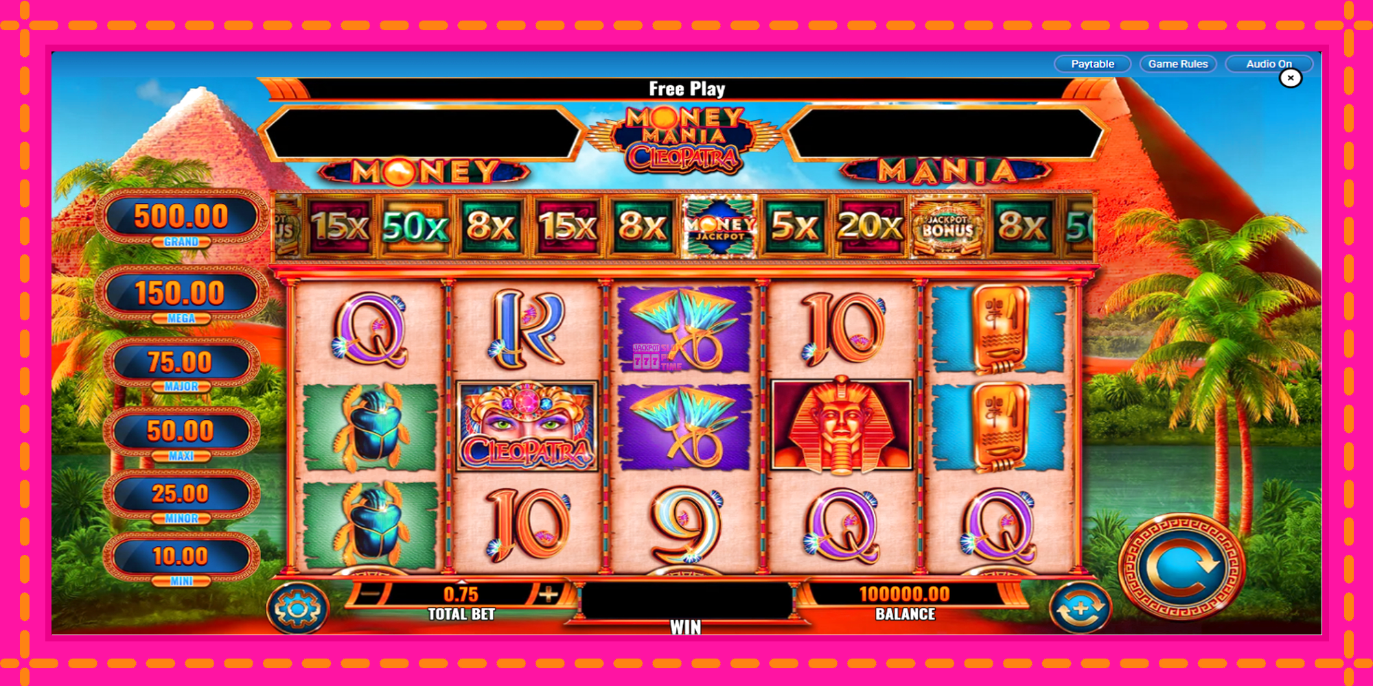 Slot machine Money Mania Cleopatra gratuitamente, immagine 2