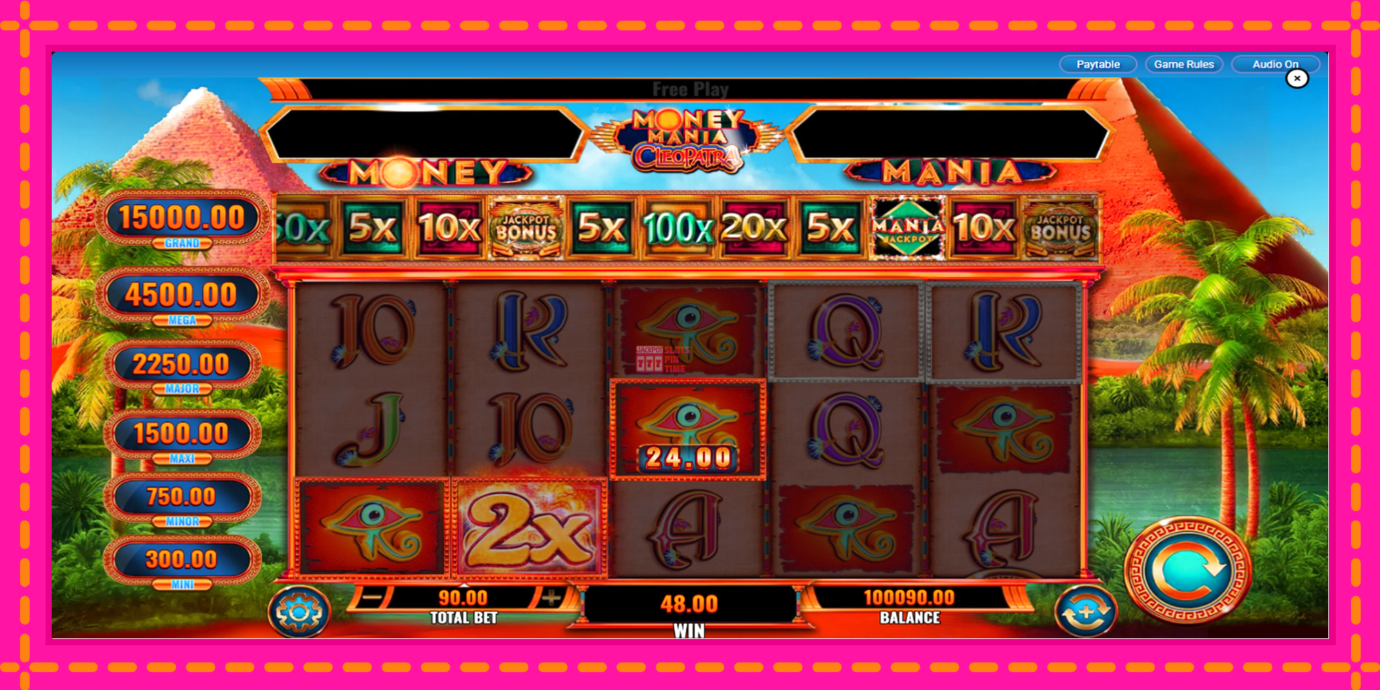 Slot machine Money Mania Cleopatra gratuitamente, immagine 4