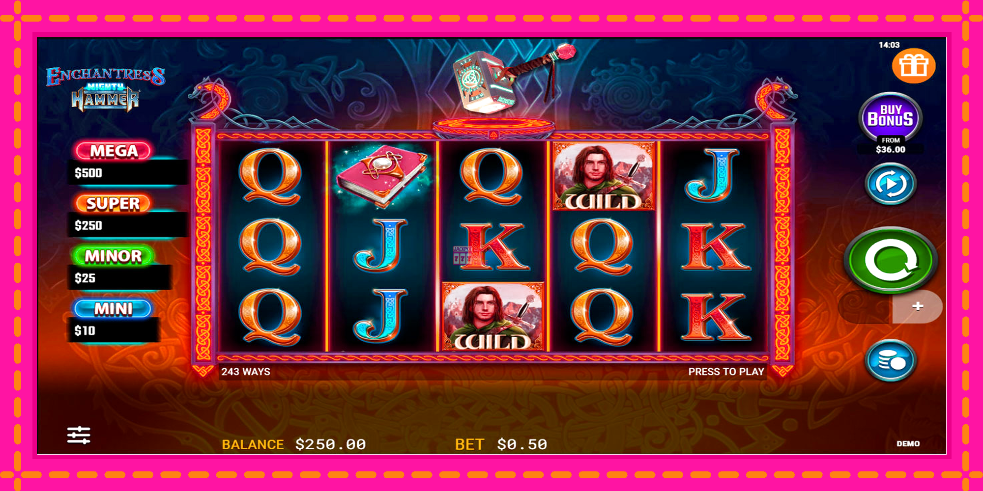 Slot machine Enchantress Mighty Hammer gratuitamente, immagine 1