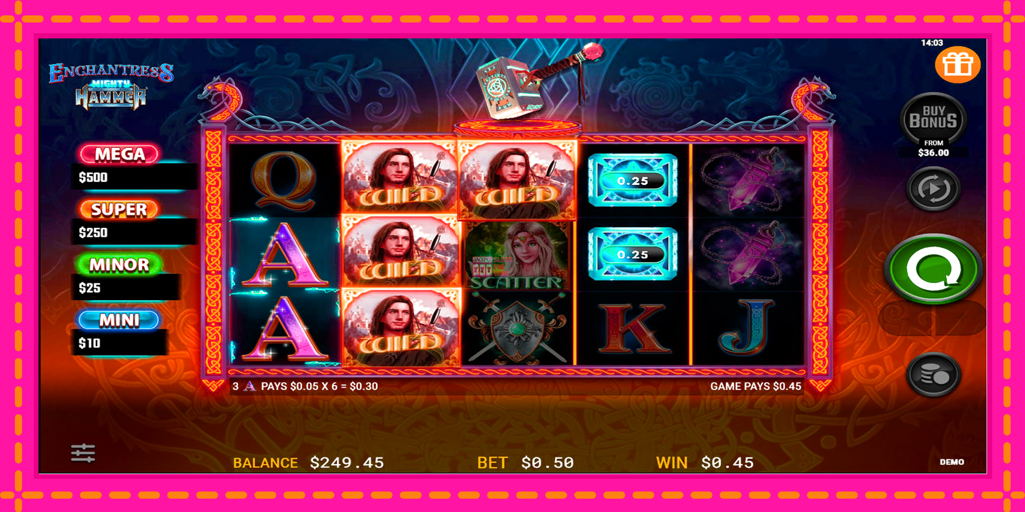 Slot machine Enchantress Mighty Hammer gratuitamente, immagine 2