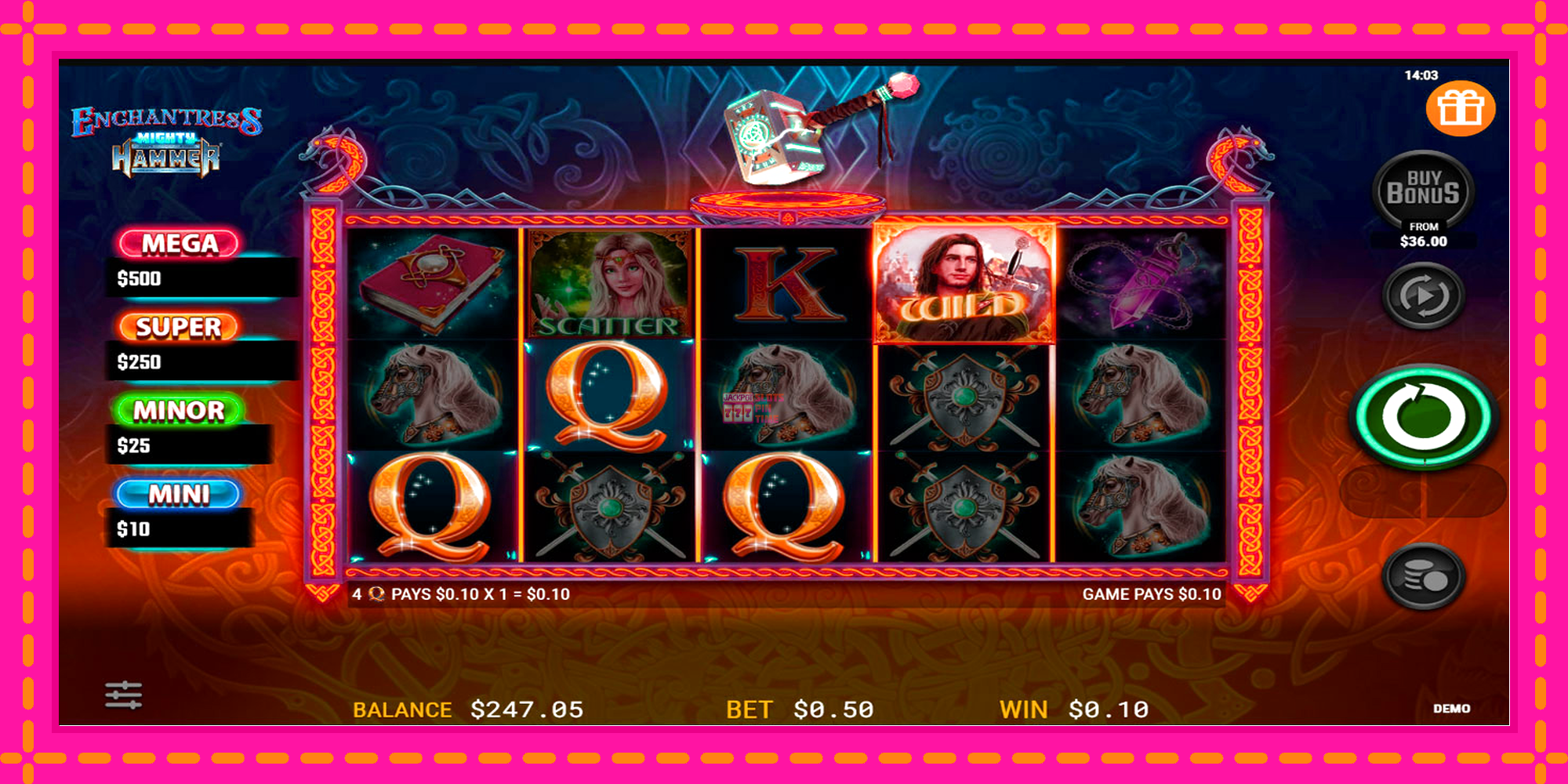 Slot machine Enchantress Mighty Hammer gratuitamente, immagine 3