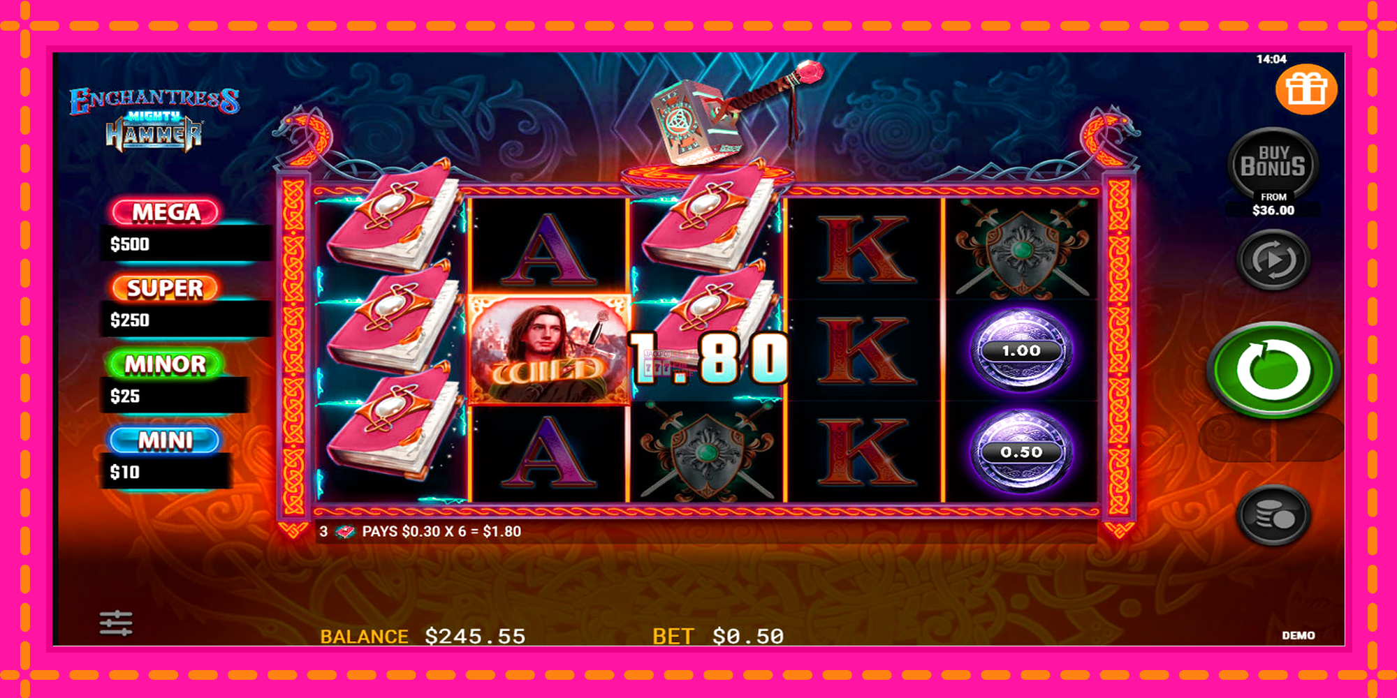 Slot machine Enchantress Mighty Hammer gratuitamente, immagine 4