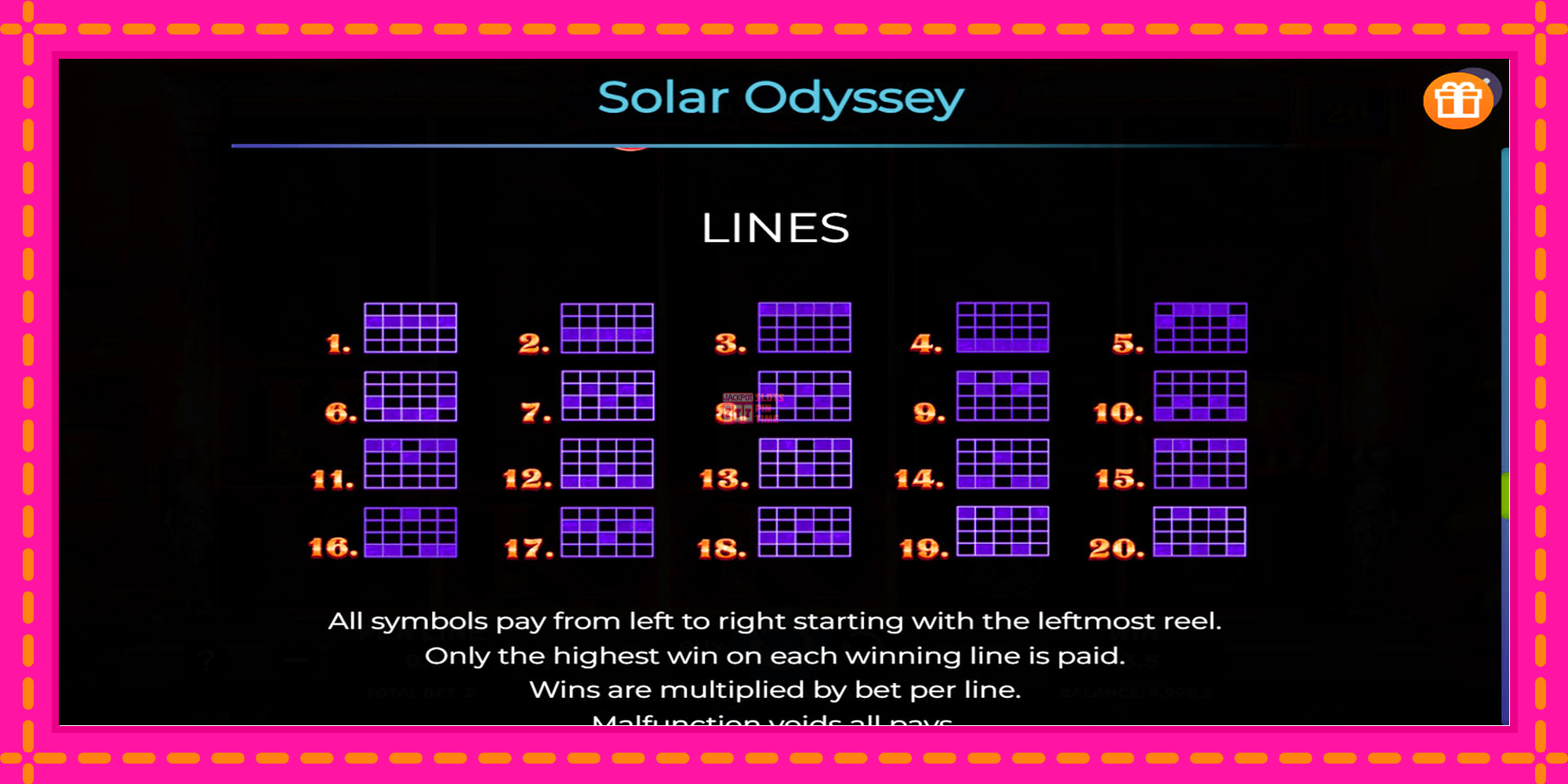 Slot machine Solar Odyssey gratuitamente, immagine 7