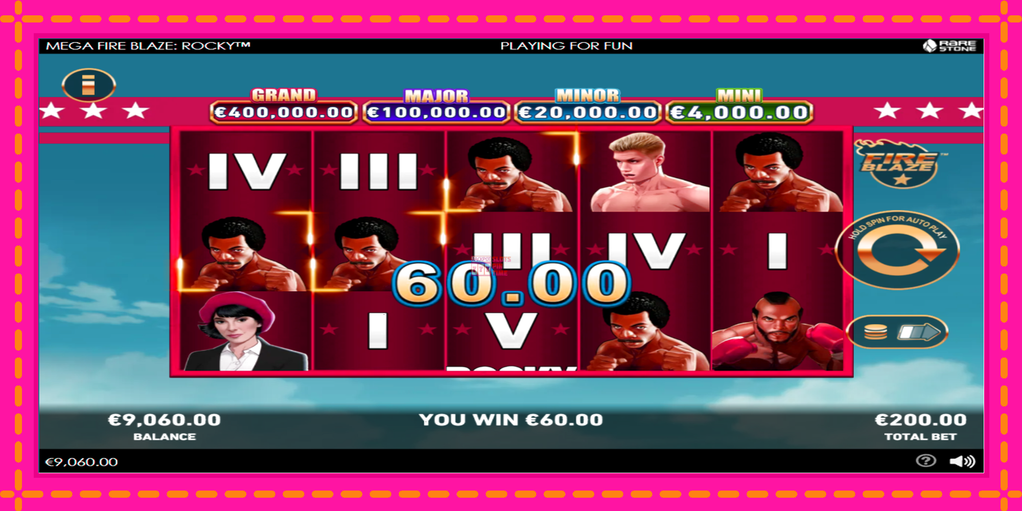 Slot machine Mega Fire Blaze: Rocky gratuitamente, immagine 3