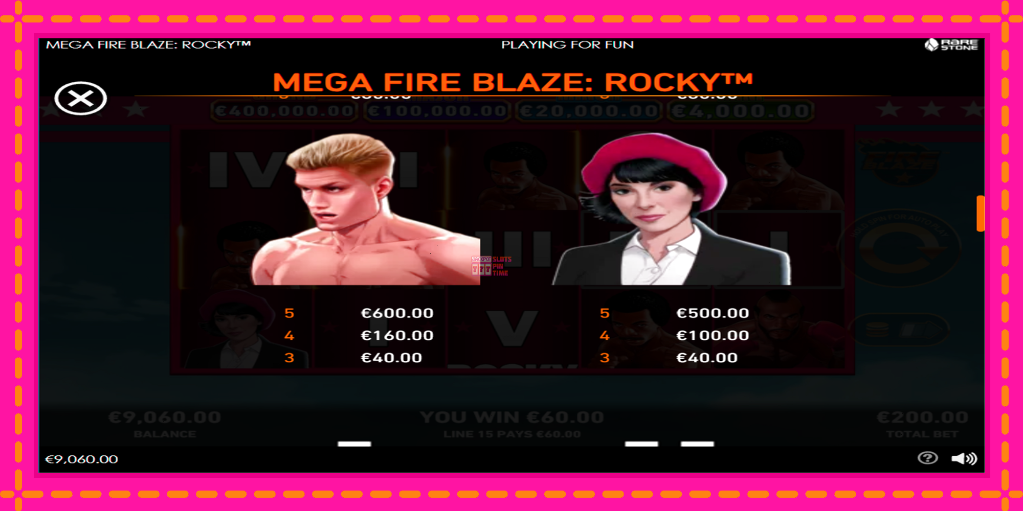 Slot machine Mega Fire Blaze: Rocky gratuitamente, immagine 5