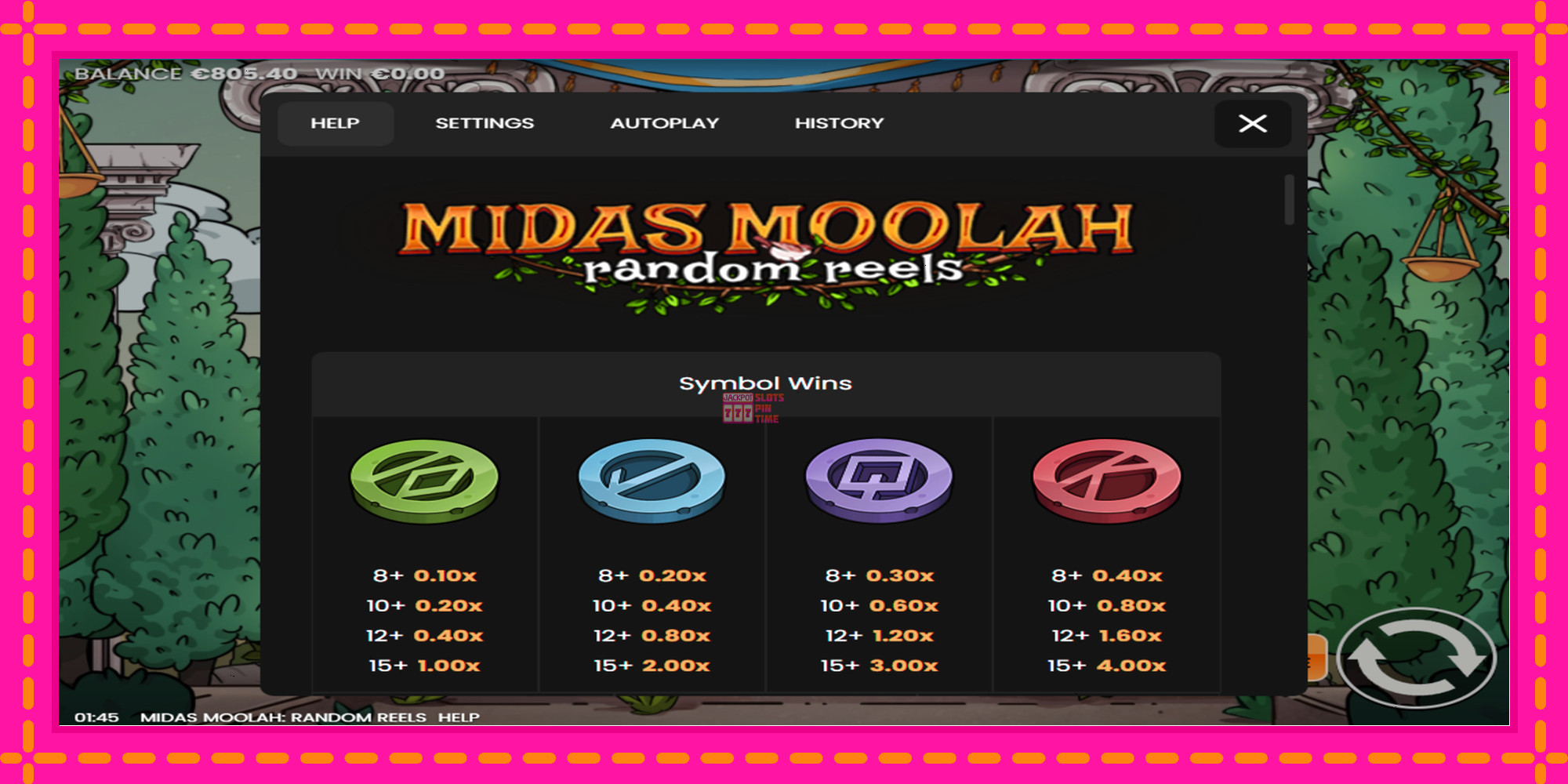 Slot machine Midas Moolah Random Reels gratuitamente, immagine 6