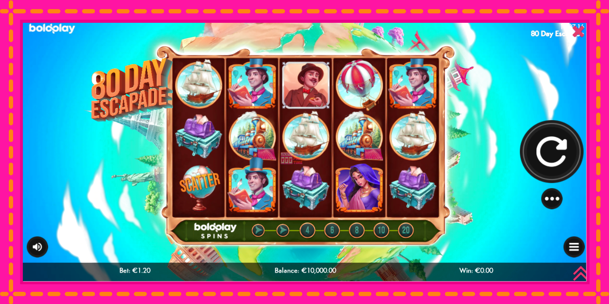 Slot machine 80 Day Escapade gratuitamente, immagine 2