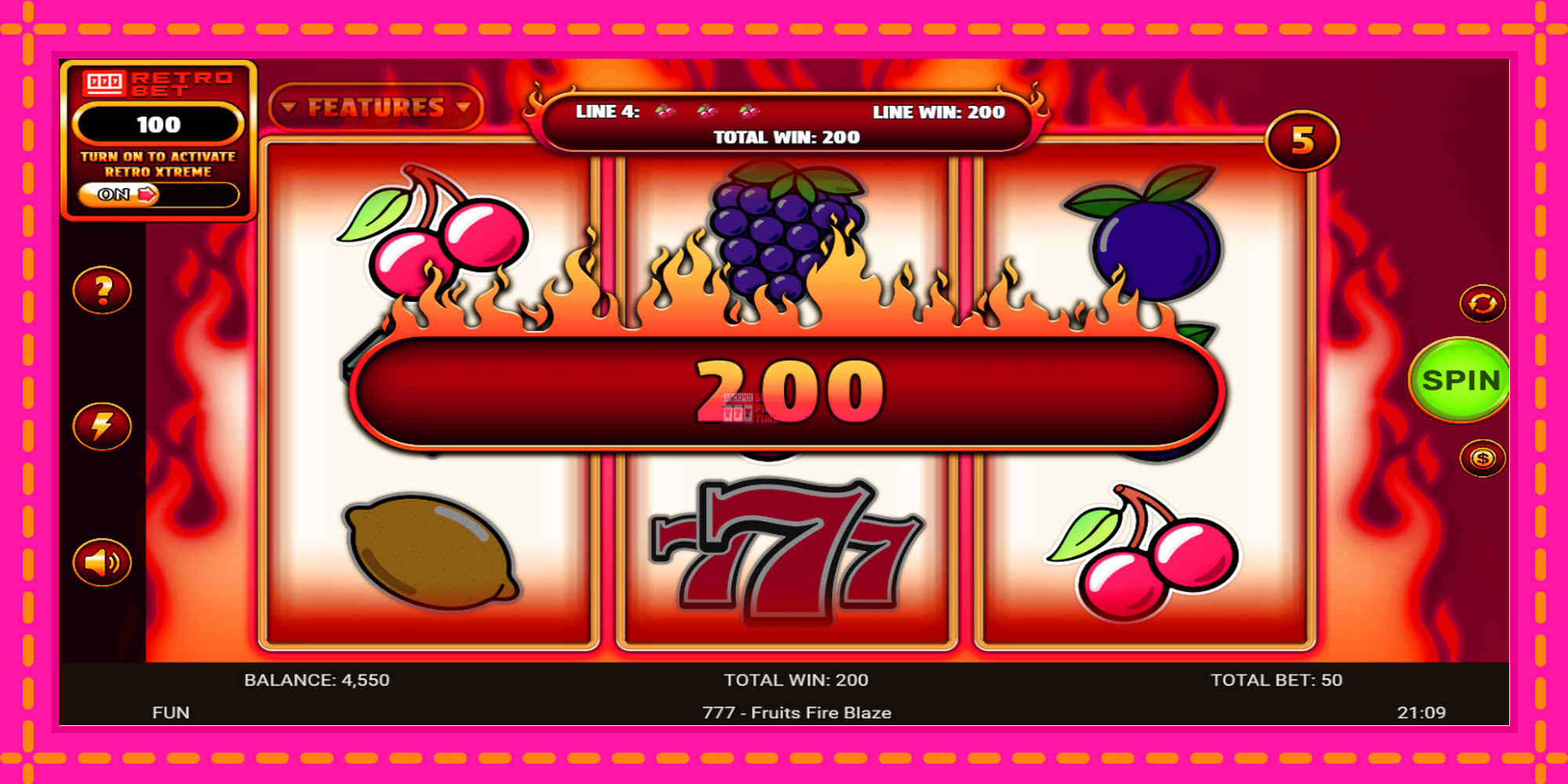 Slot machine 777 - Fruits Fire Blaze gratuitamente, immagine 3