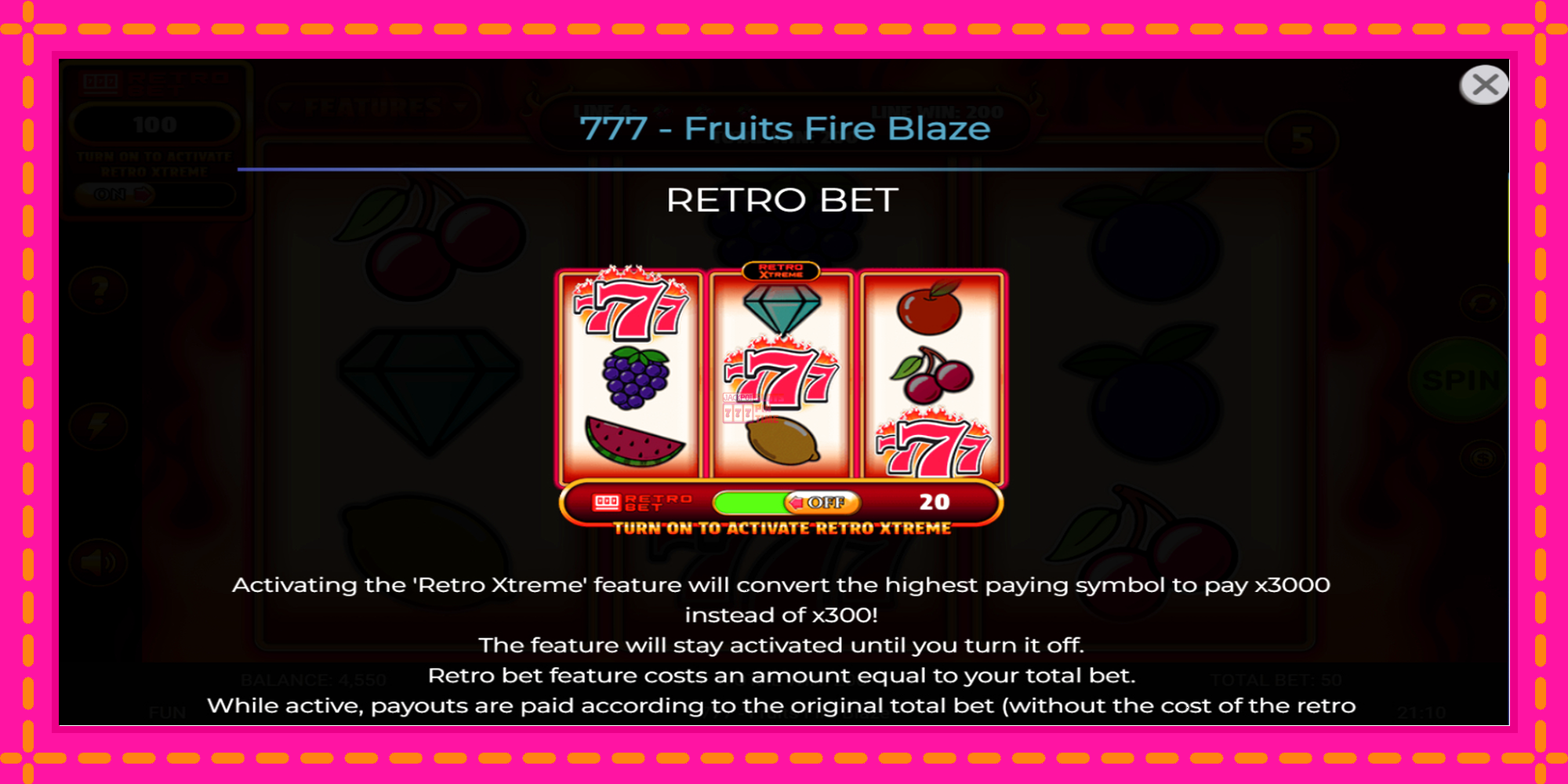 Slot machine 777 - Fruits Fire Blaze gratuitamente, immagine 5