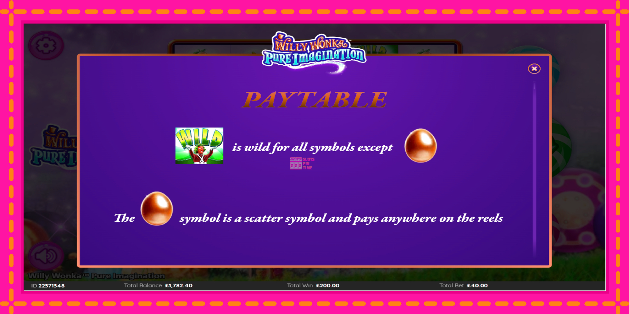 Slot machine Willy Wonka Pure Imagination gratuitamente, immagine 5