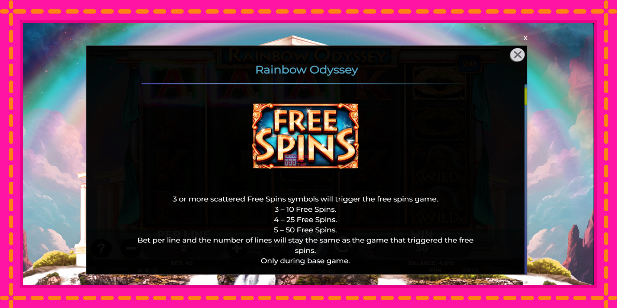 Slot machine Rainbow Odyssey gratuitamente, immagine 5