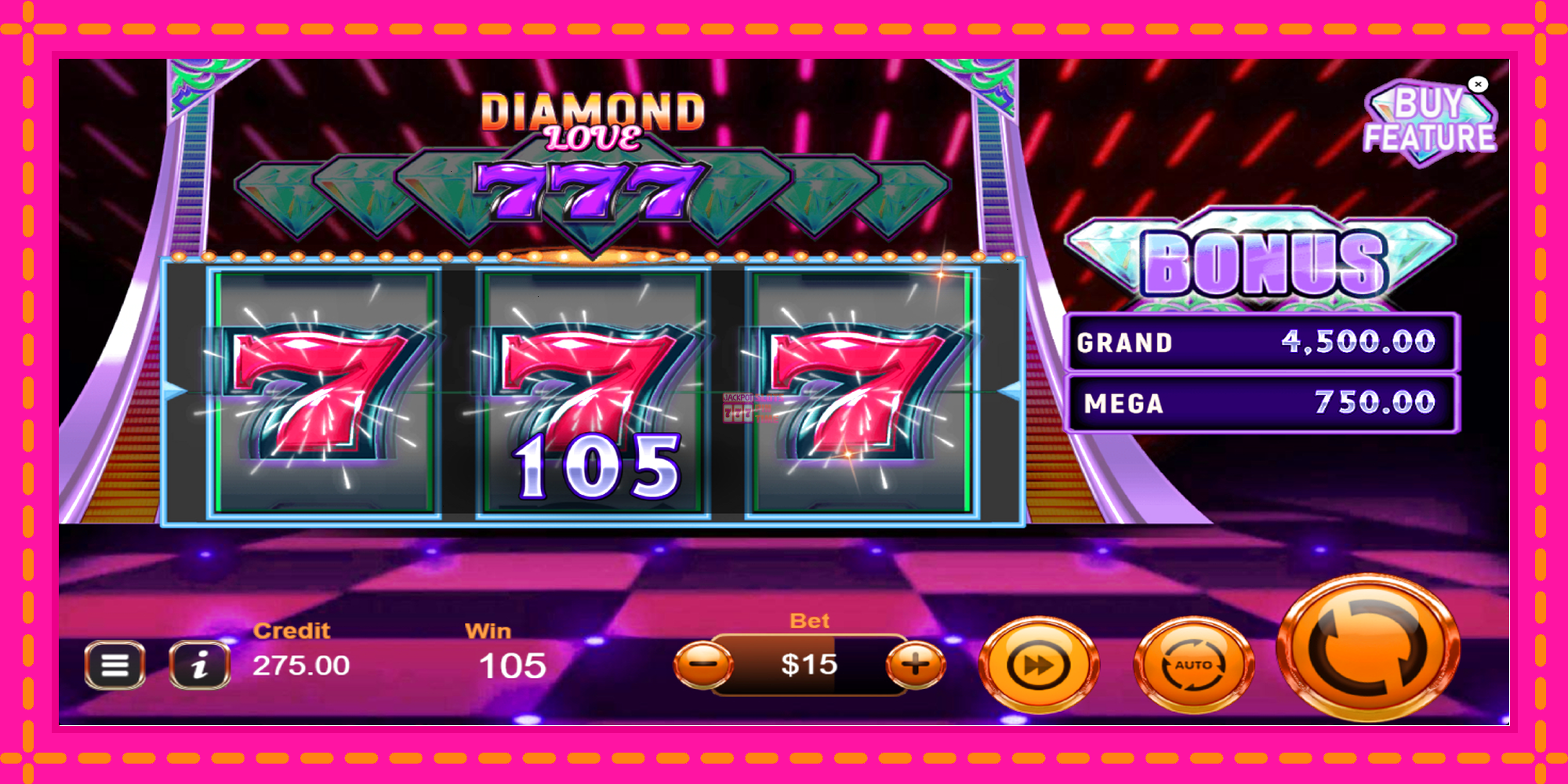 Slot machine Diamond 777 Love gratuitamente, immagine 3