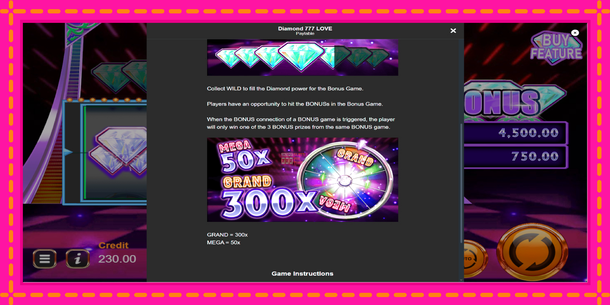 Slot machine Diamond 777 Love gratuitamente, immagine 6