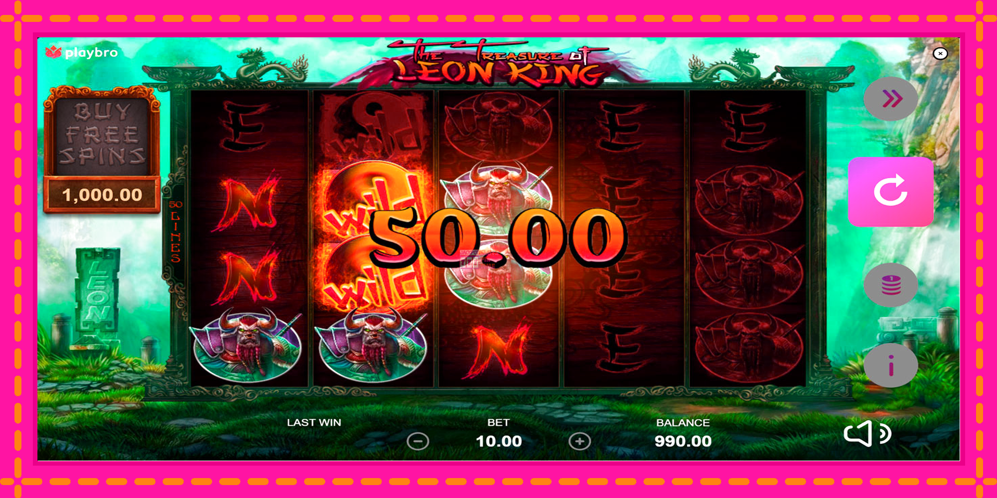 Slot machine The Treasure of Leon King gratuitamente, immagine 2