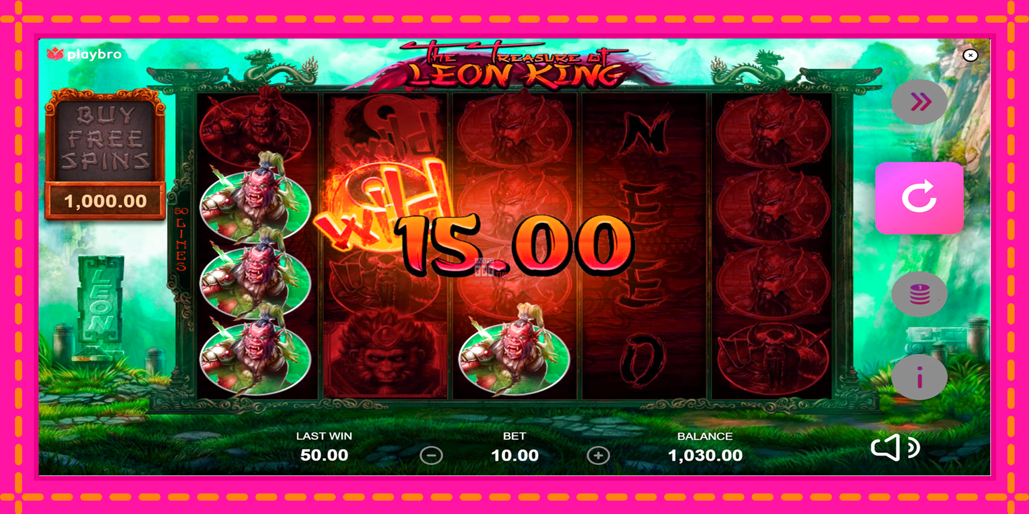 Slot machine The Treasure of Leon King gratuitamente, immagine 3