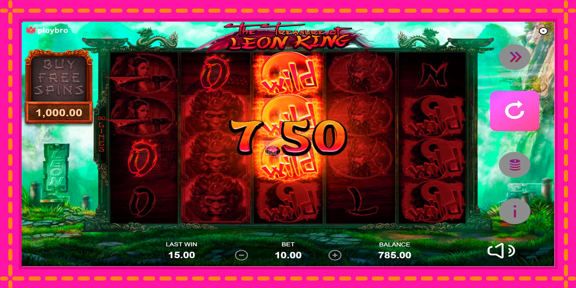 Slot machine The Treasure of Leon King gratuitamente, immagine 4