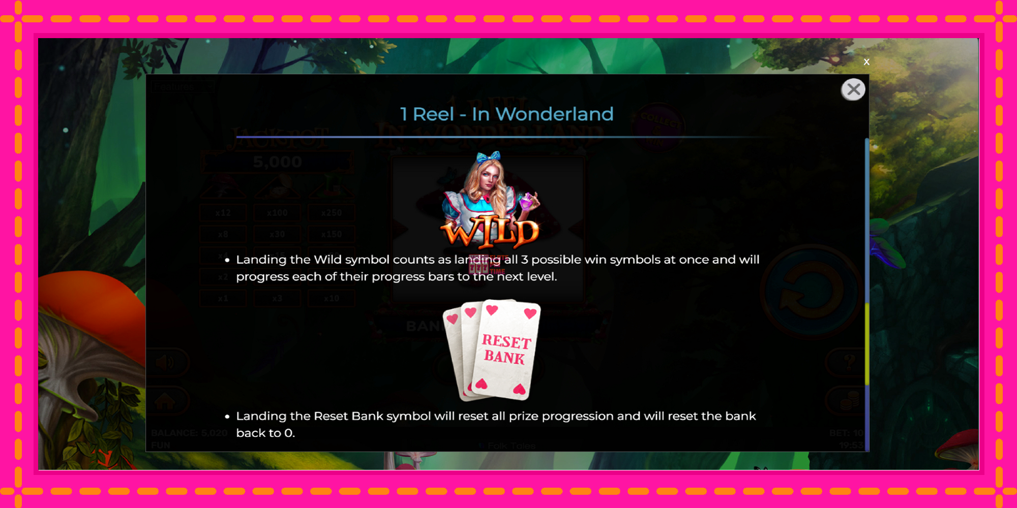 Slot machine 1 Reel In Wonderland gratuitamente, immagine 7