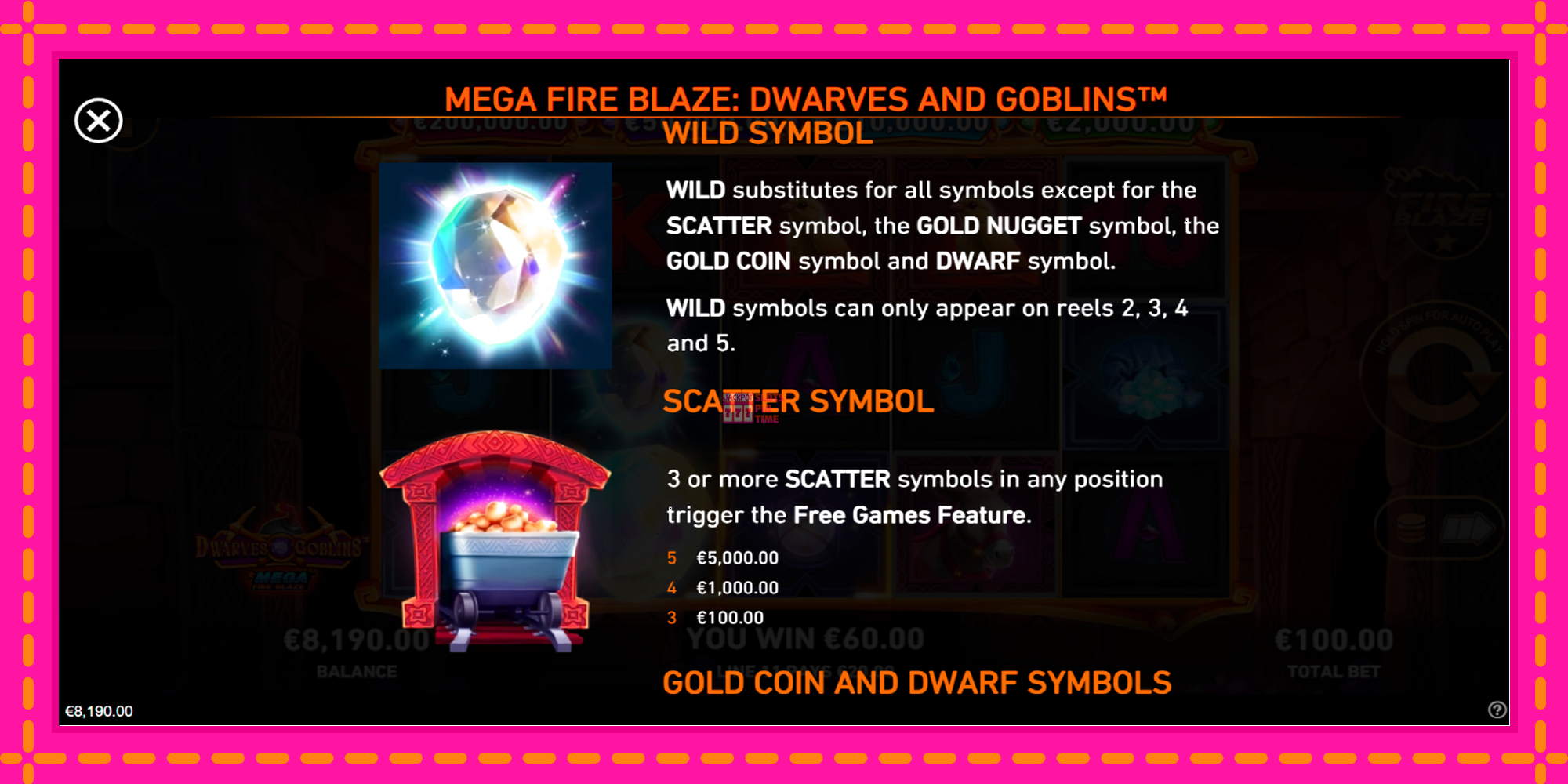 Slot machine Mega Fire Blaze: Dwarves & Goblins gratuitamente, immagine 5