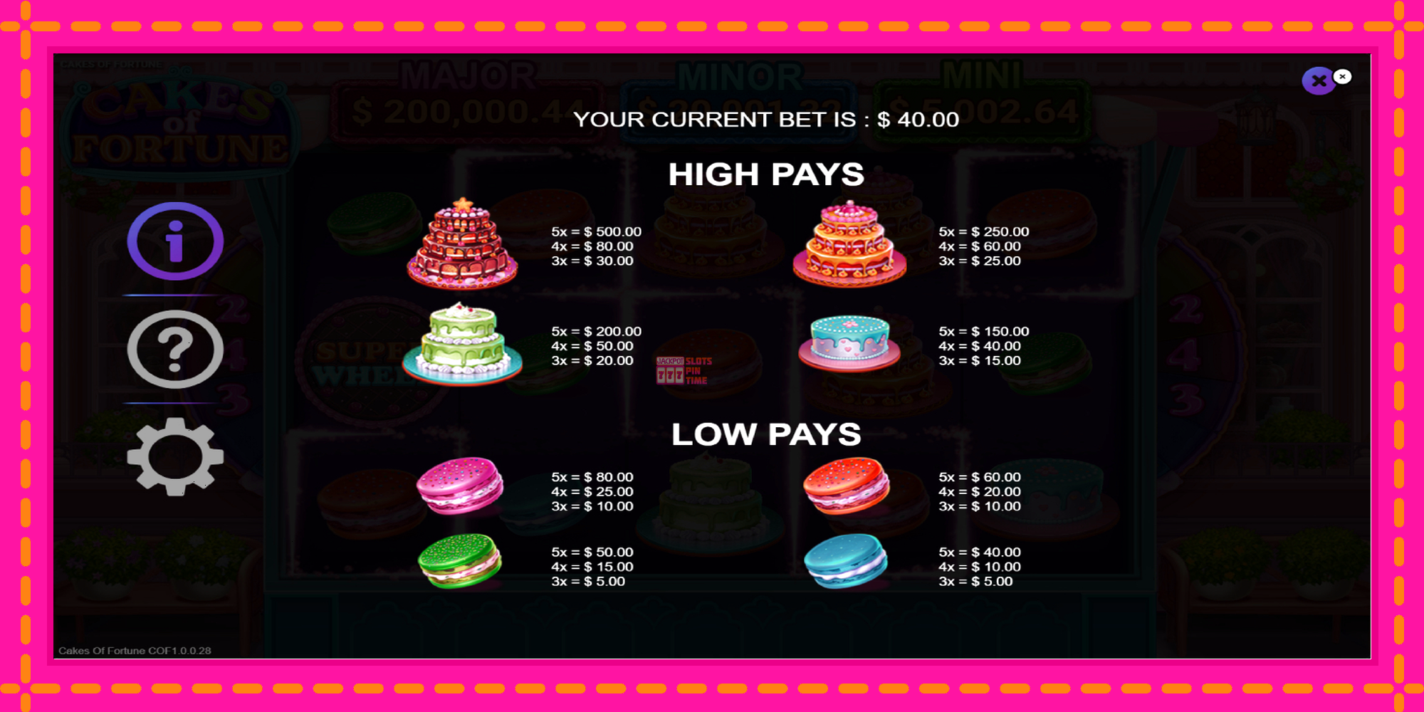 Slot machine Cakes of Fortune gratuitamente, immagine 5