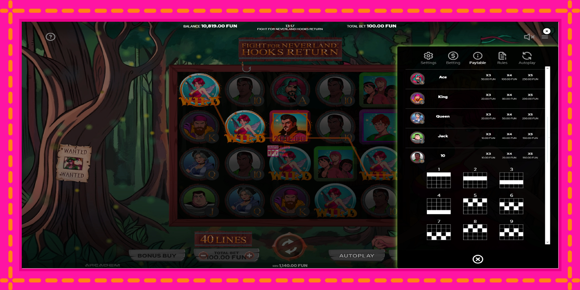 Slot machine Fight for Neverland: Hooks Return gratuitamente, immagine 6