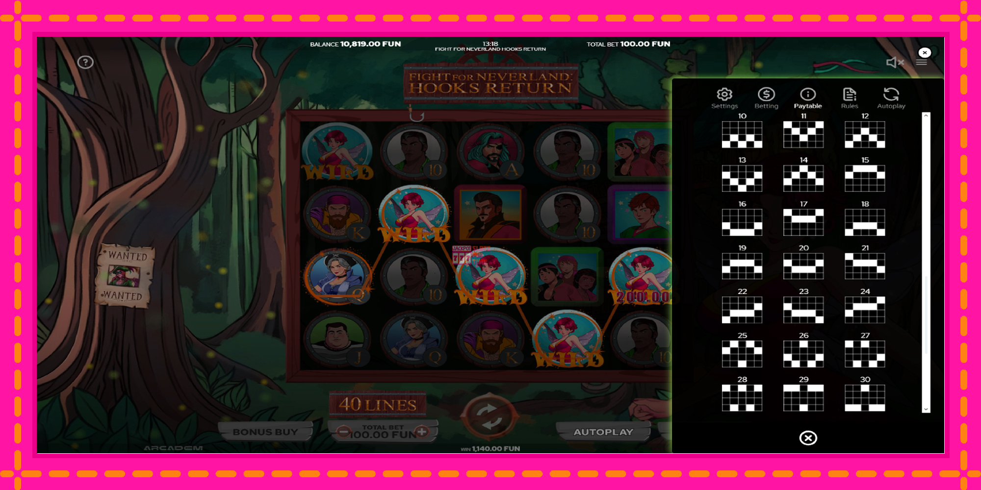 Slot machine Fight for Neverland: Hooks Return gratuitamente, immagine 7