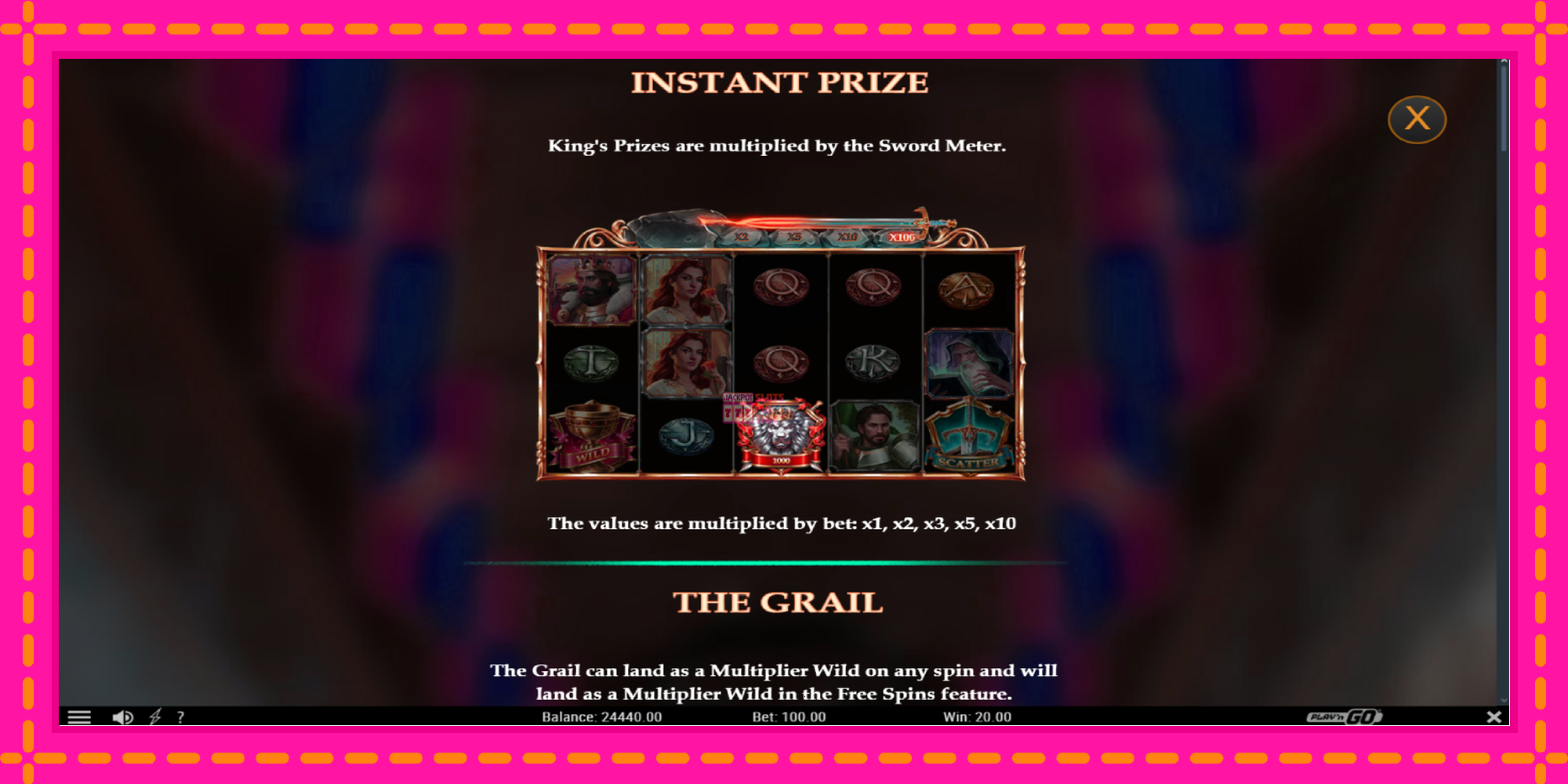 Slot machine The Sword and the Grail Excalibur gratuitamente, immagine 5