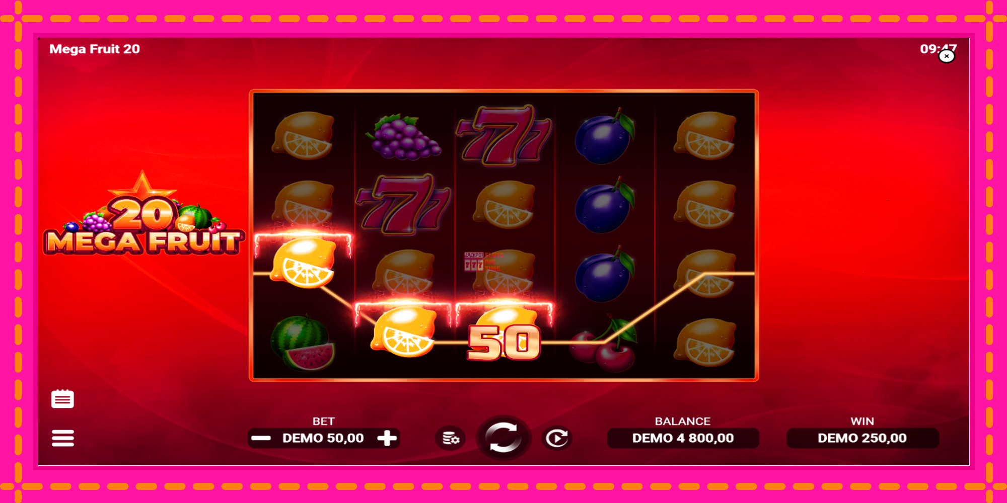 Slot machine Mega Fruit 20 gratuitamente, immagine 3