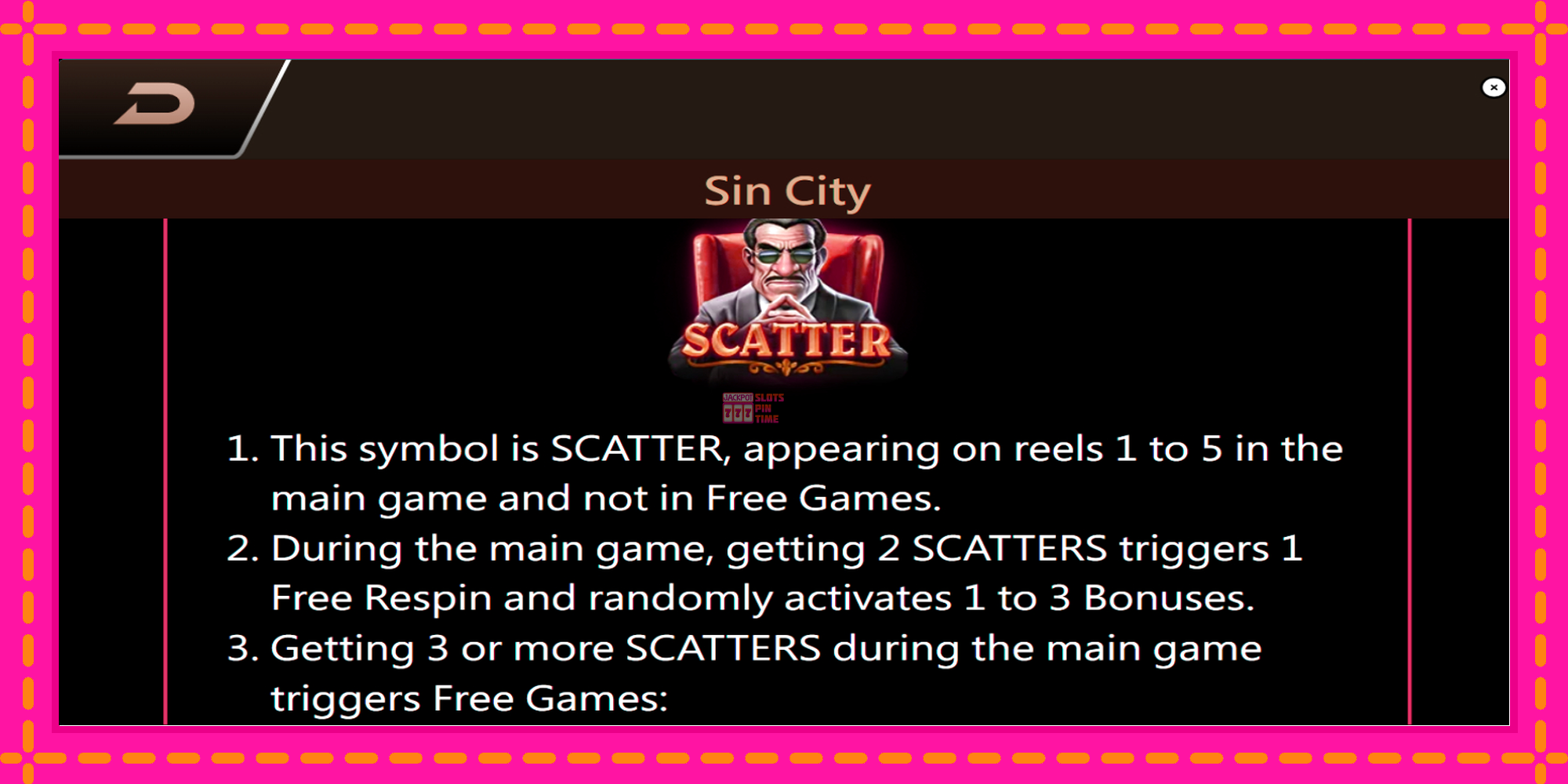 Slot machine Sin City gratuitamente, immagine 5