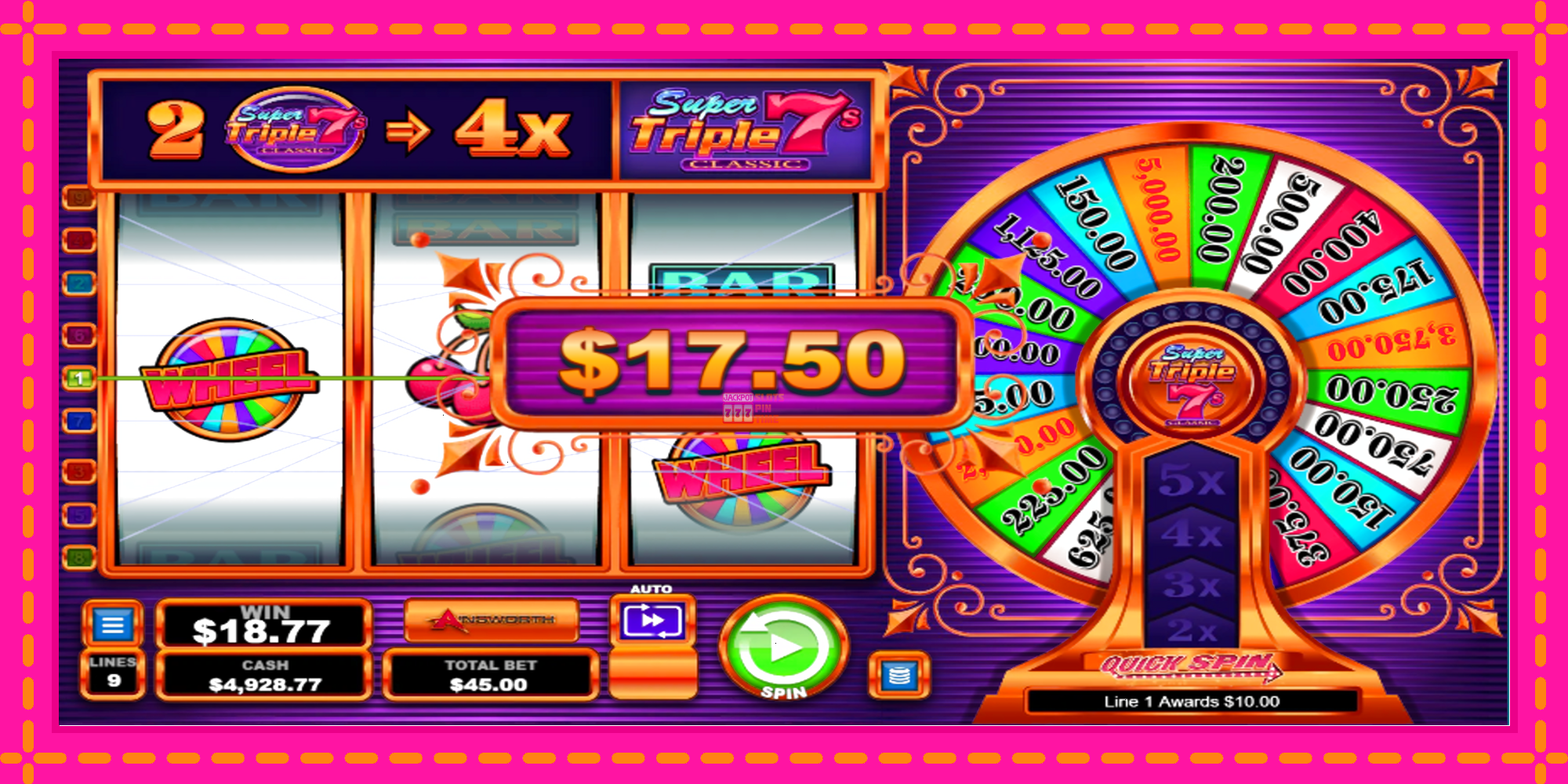 Slot machine Super Triple 7s Classic gratuitamente, immagine 2