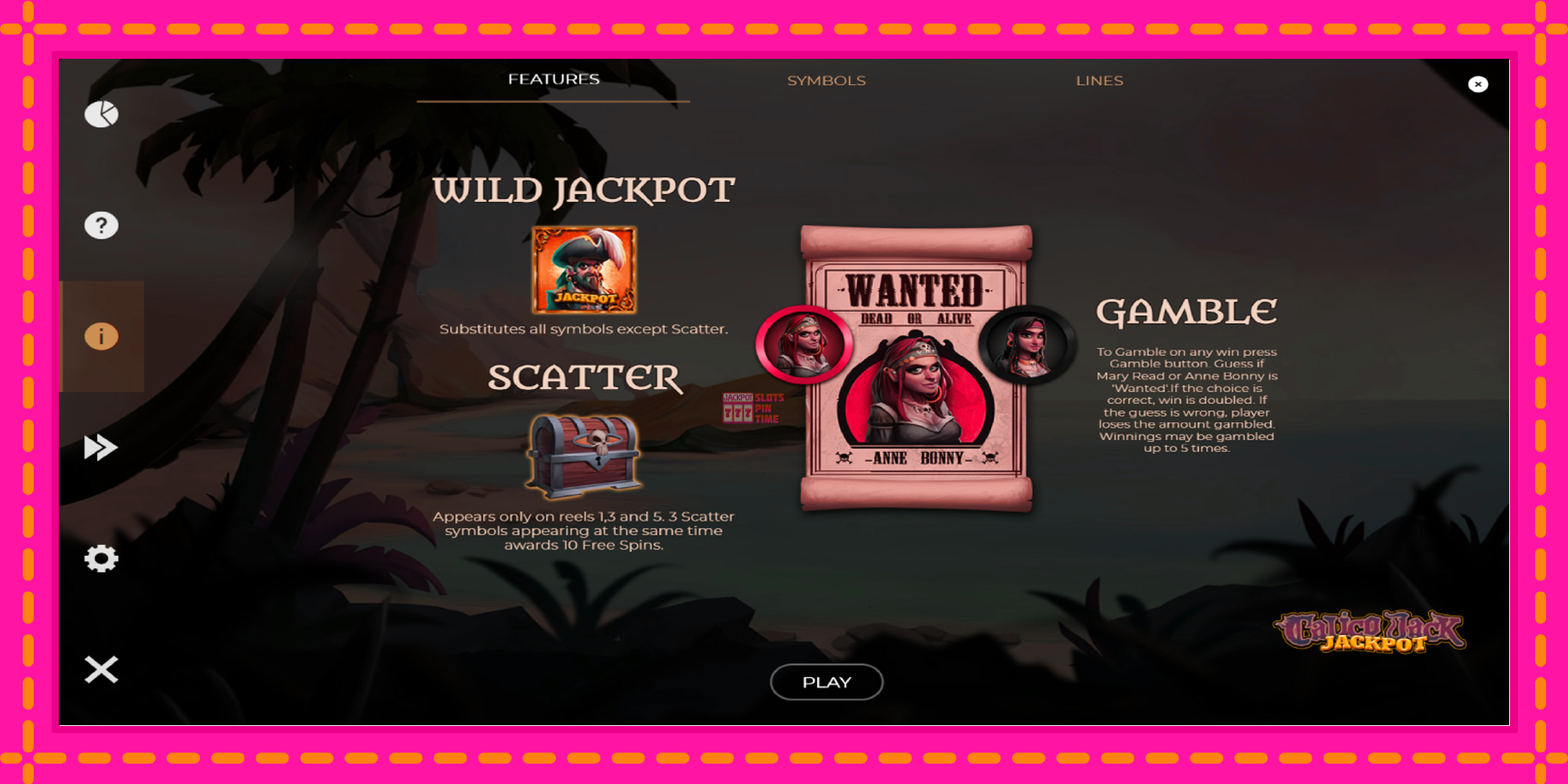 Slot machine Calico Jack Jackpot gratuitamente, immagine 5