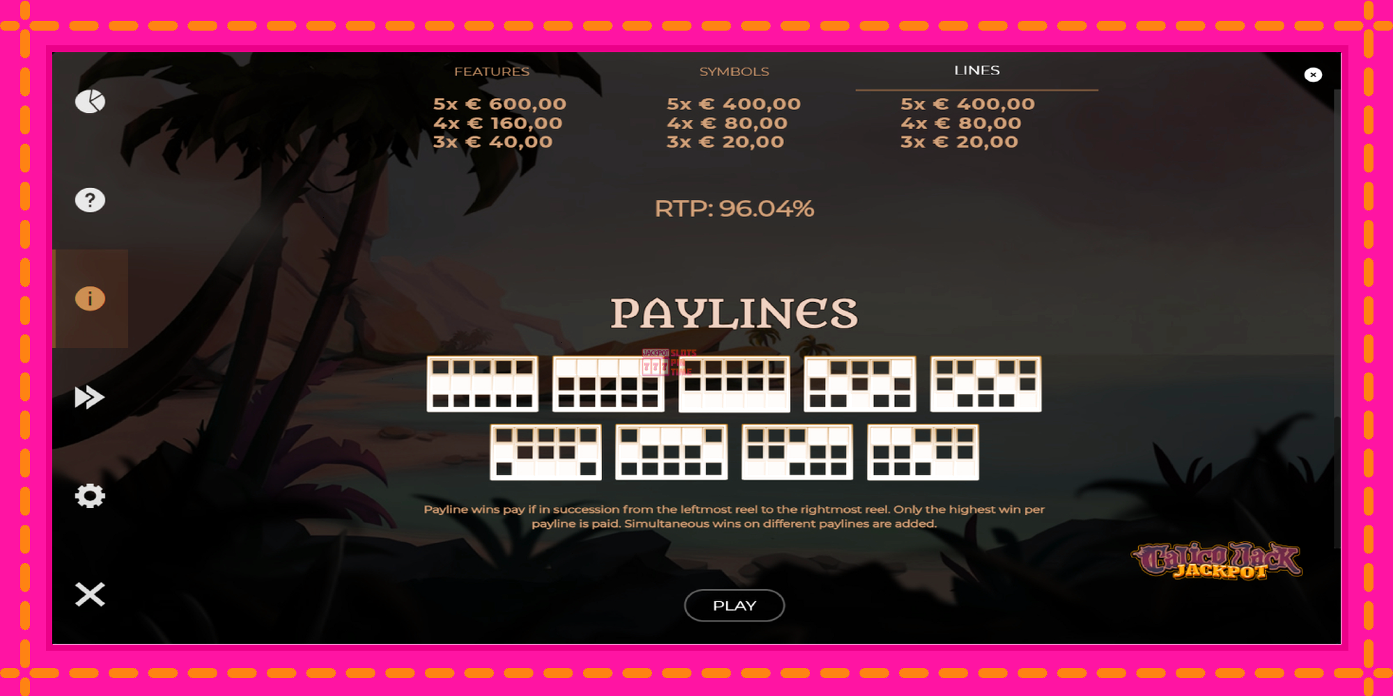 Slot machine Calico Jack Jackpot gratuitamente, immagine 7