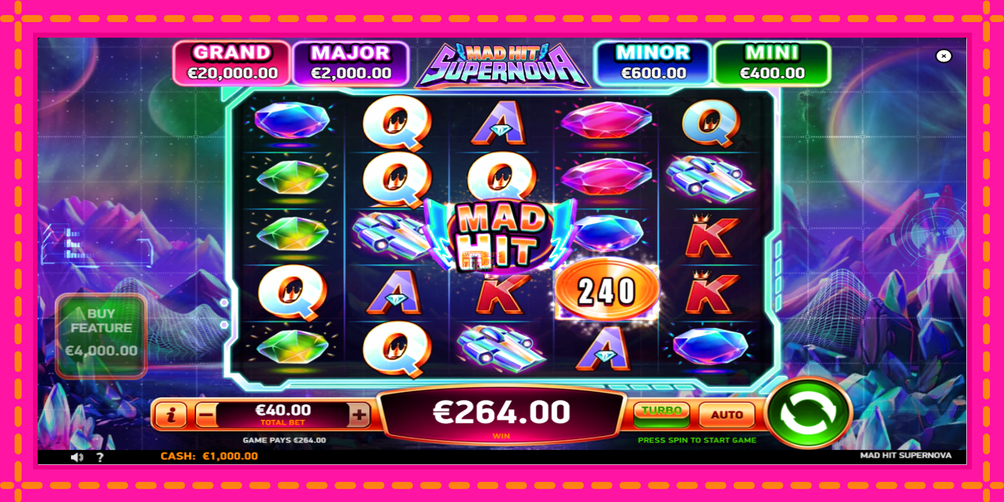 Slot machine Mad Hit Supernova gratuitamente, immagine 4