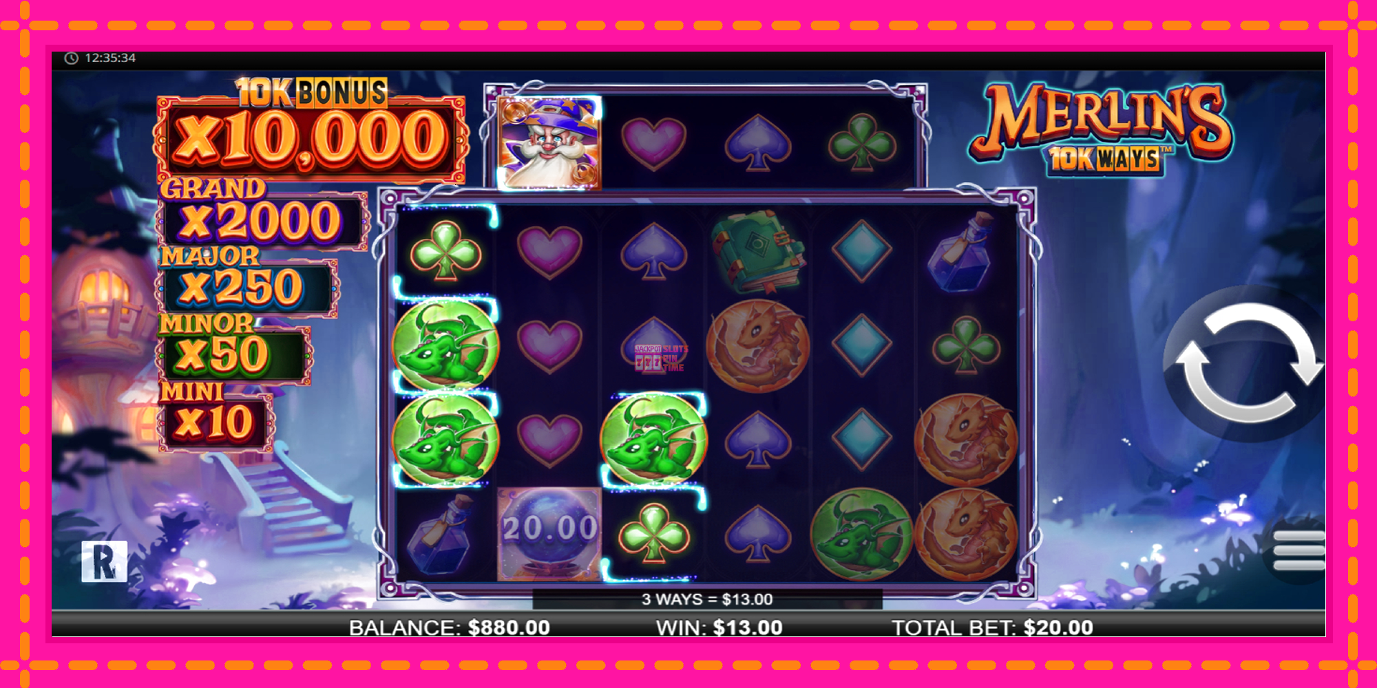 Slot machine Merlins 10k Ways gratuitamente, immagine 3