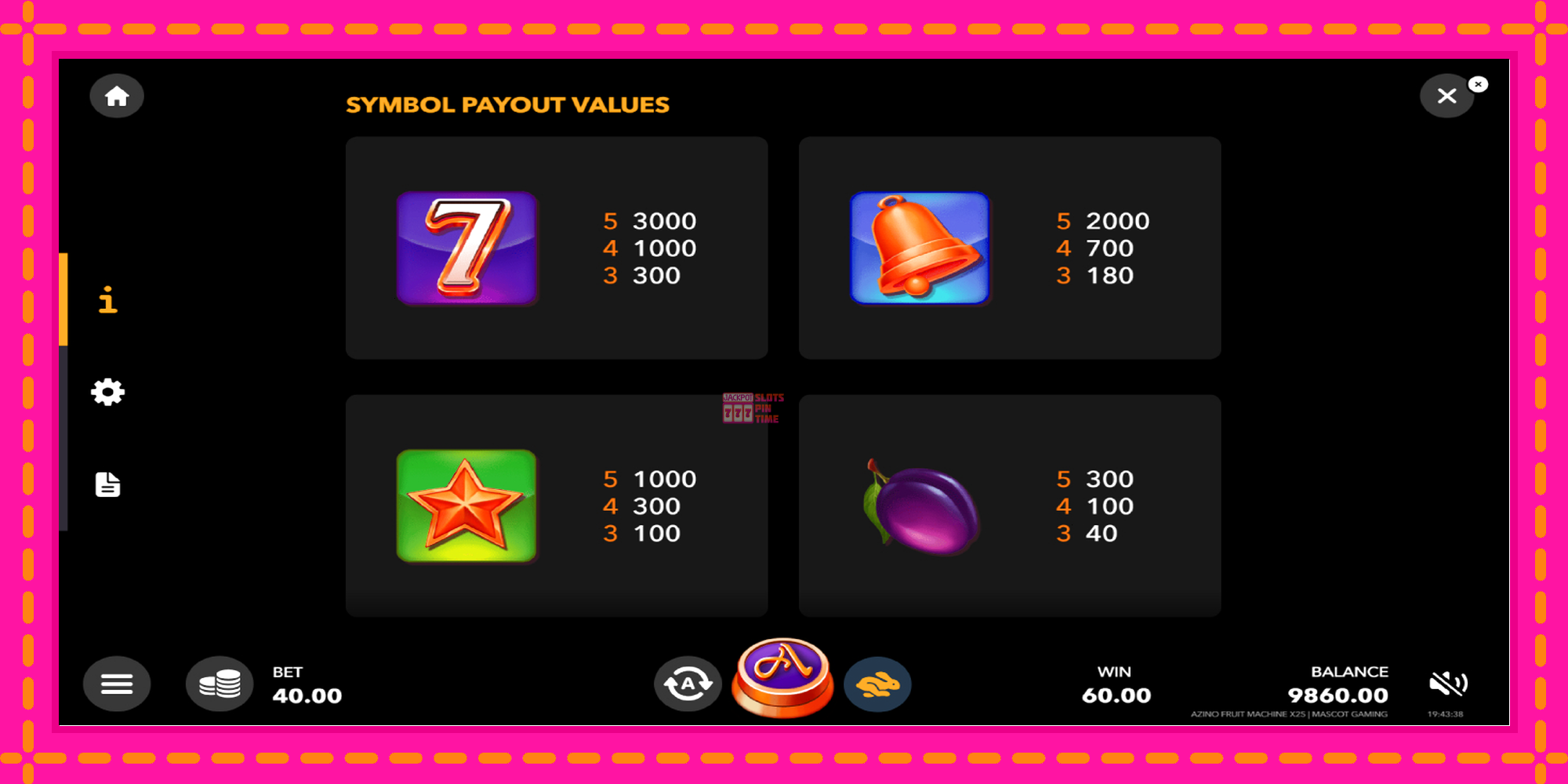 Slot machine Azino Fruit Machine x25 gratuitamente, immagine 5