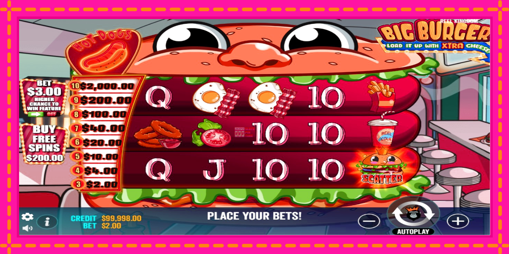 Slot machine Big Burger Load it up with Xtra Cheese gratuitamente, immagine 2