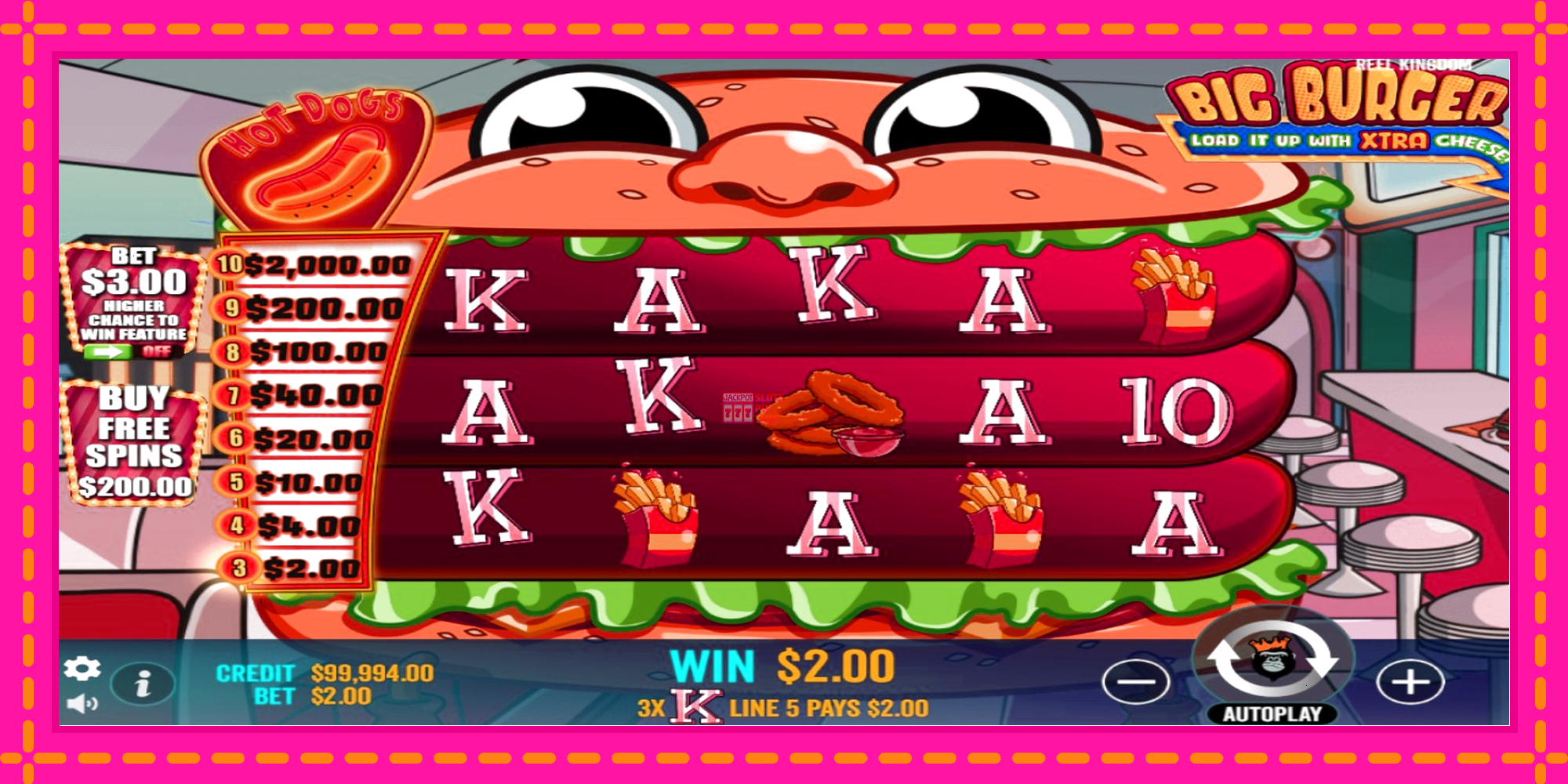 Slot machine Big Burger Load it up with Xtra Cheese gratuitamente, immagine 3