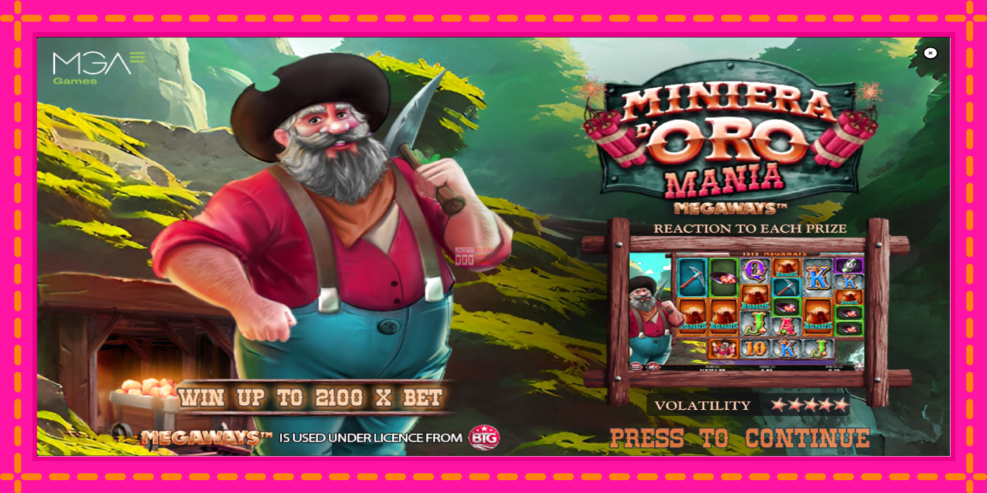 Slot machine Miniera dOro Mania Megaways gratuitamente, immagine 1