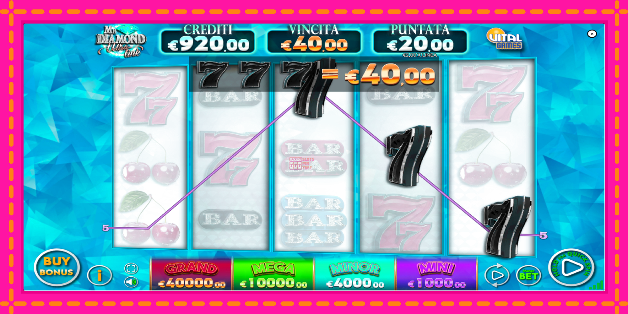 Slot machine Mr. Diamond Ultra Link gratuitamente, immagine 3