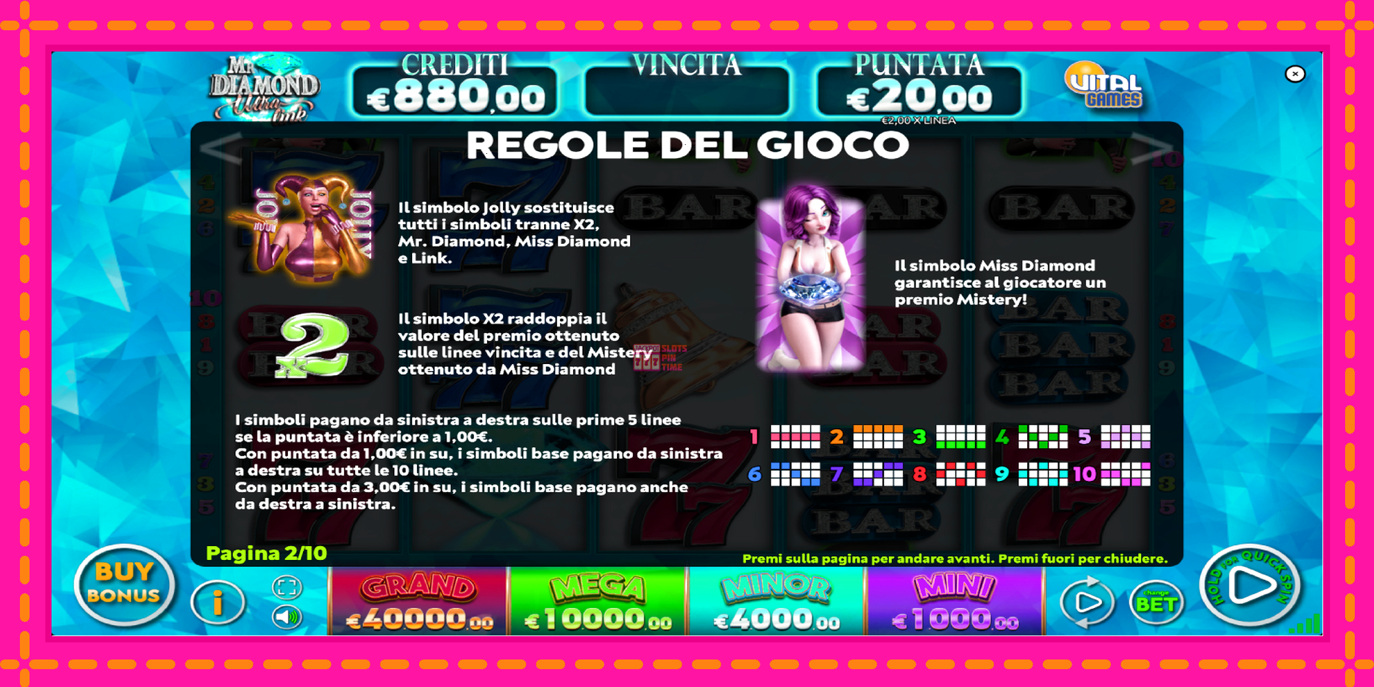 Slot machine Mr. Diamond Ultra Link gratuitamente, immagine 6