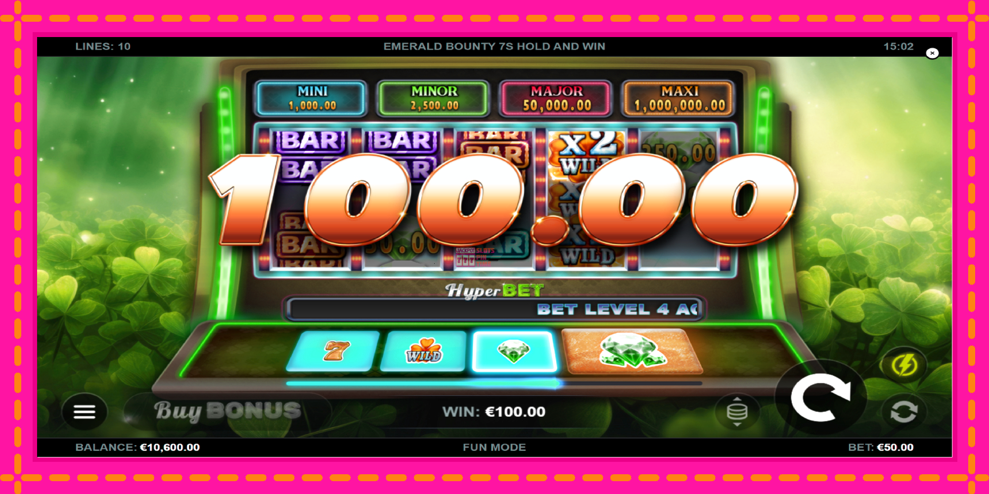 Slot machine Emerald Bounty 7s Hold and Win gratuitamente, immagine 3